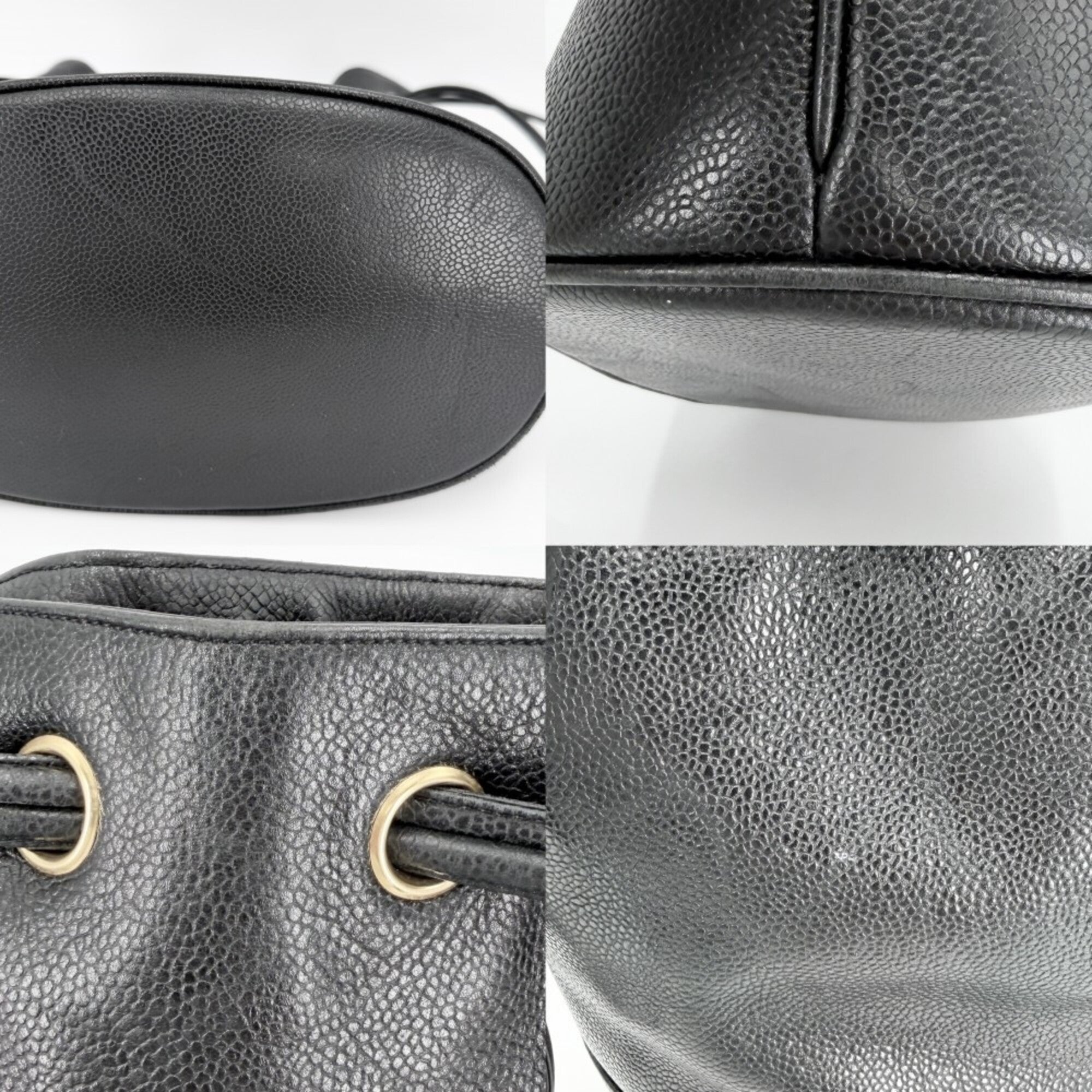 Chanel Black Grained Calfskin Handbag (Pre-Owned)