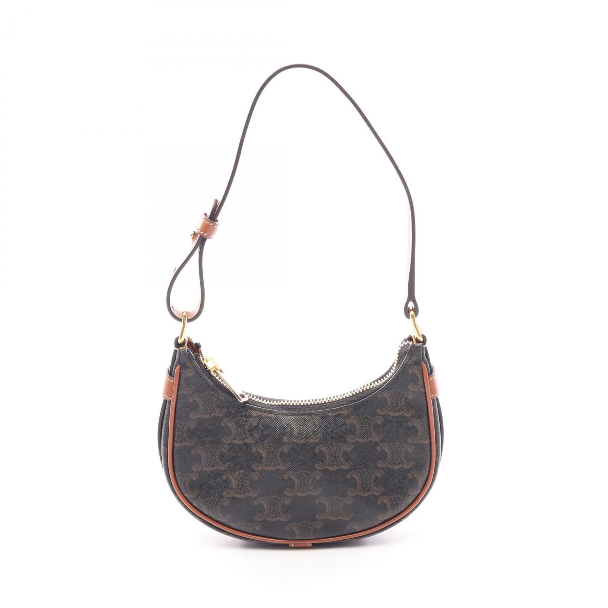 Celine Black Brown Coated Canvas Pvc Leather Handbag (Pre-Owned)