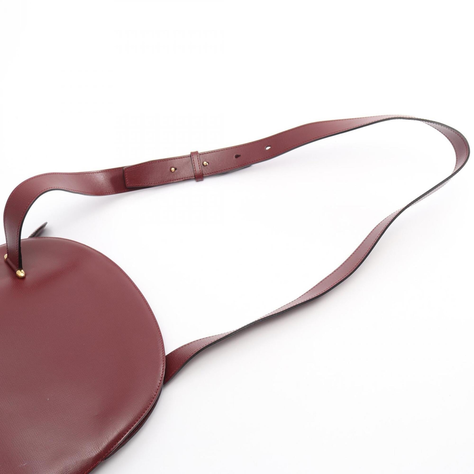Cartier Bordeaux Leather Handbag Shoulder Bag (Pre-Owned)
