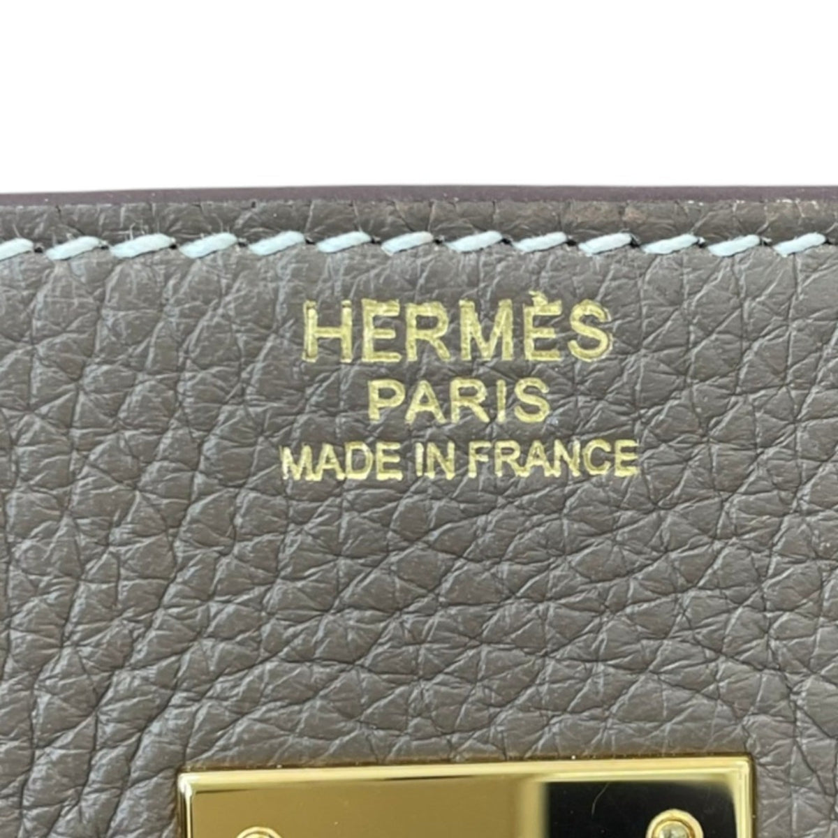 Hermes Birkin Etoupe Gray Grayish Taurillon Clemence Leather Handbag (Pre-Owned)