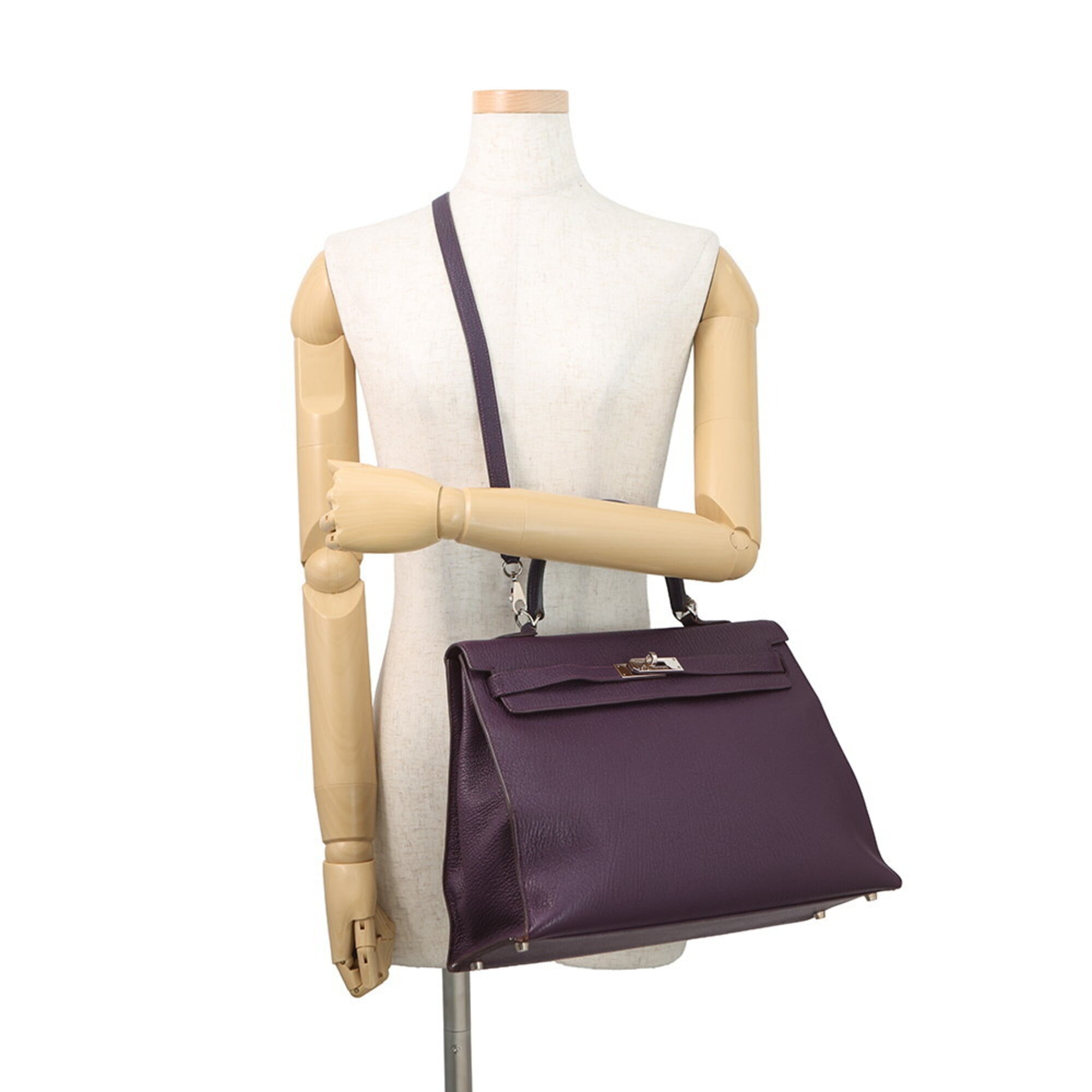 Hermes Cassis Chevre Coromandel Leather Handbag (Pre-Owned)