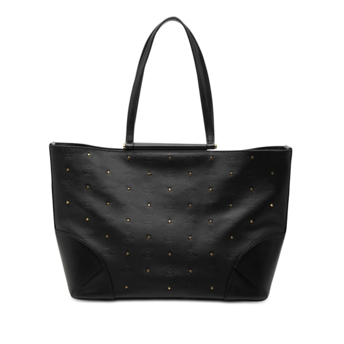 Mcm Black Leather Pvc Shoulder Bag Tote Bag (Pre-Owned)