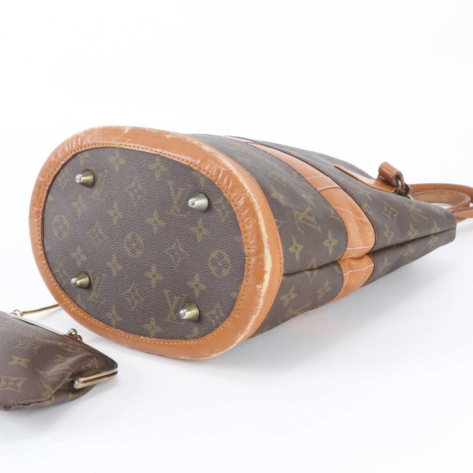 Louis Vuitton Brown Monogram Leather Coated Canvas Handbag Tote Bag (Pre-Owned)