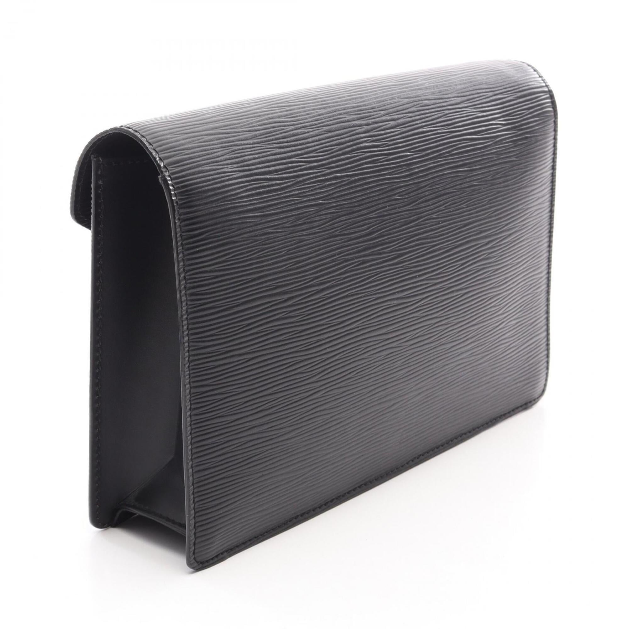 Louis Vuitton Black Noir Epi Leather Clutch Bag Handbag (Pre-Owned)
