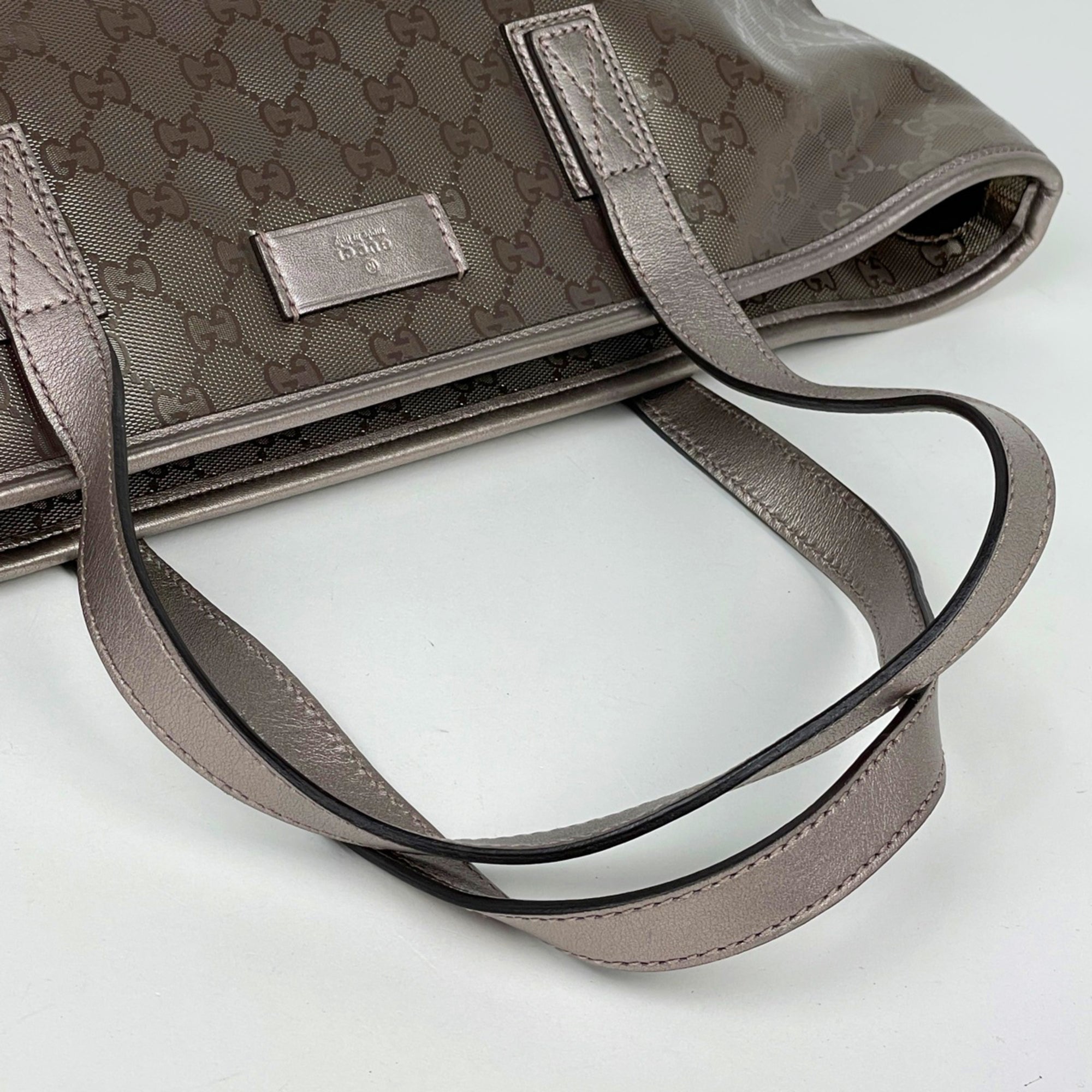 Gucci Pink Coated Canvas Leather Tote Bag (Pre-Owned)
