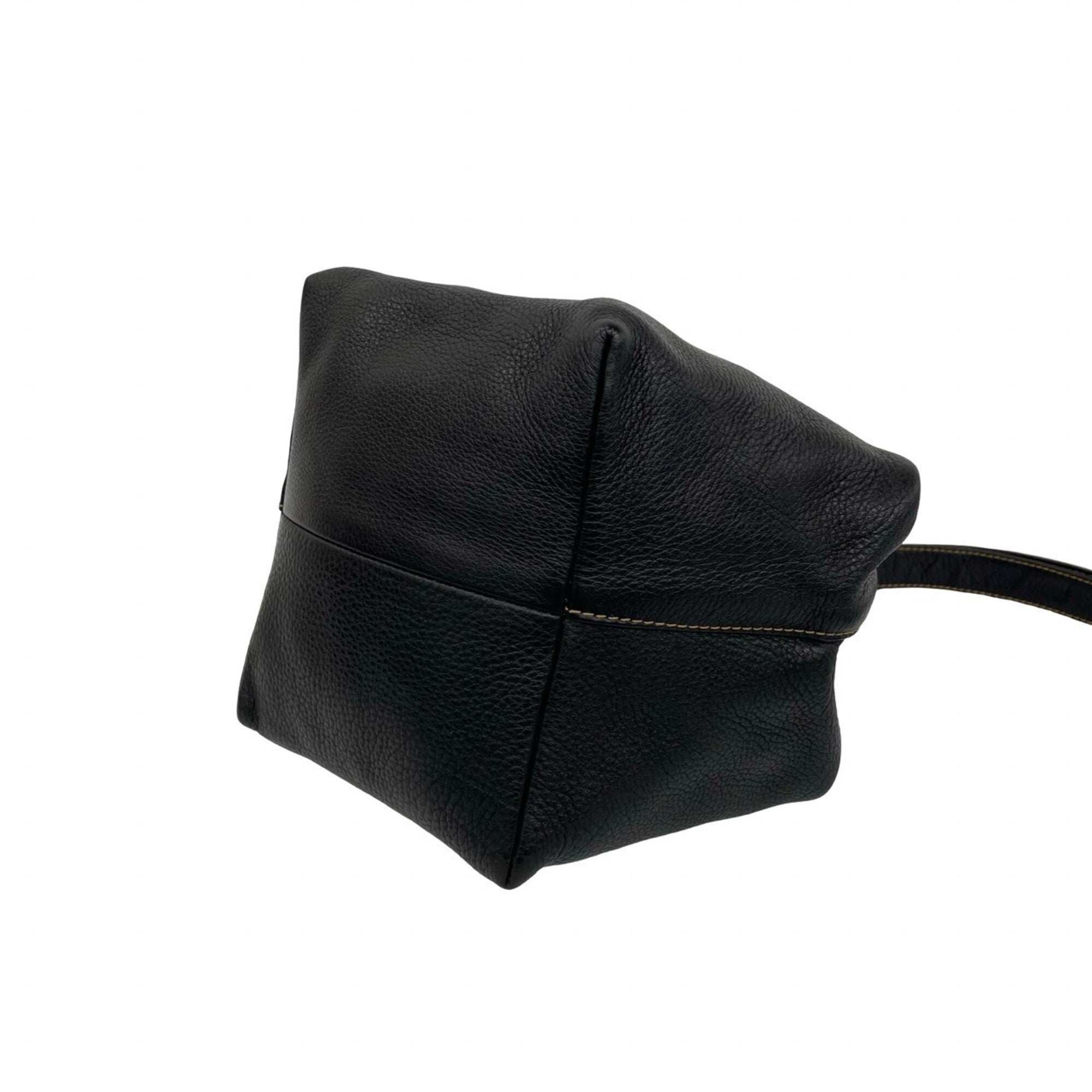 Loewe Black Leather Shoulder Bag Tote Bag (Pre-Owned)