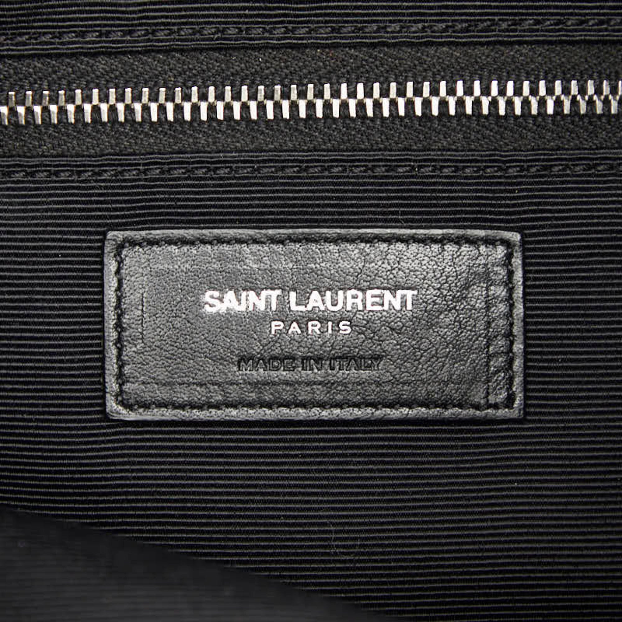 Saint Laurent Red Color Leather Wool Backpack (Pre-Owned)