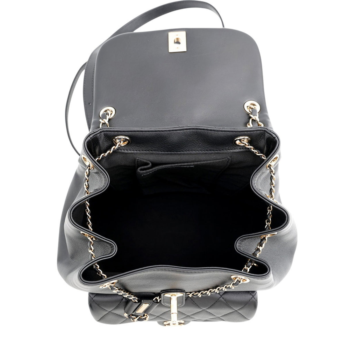 Chanel Matelasse Black Leather Backpack (Pre-Owned)