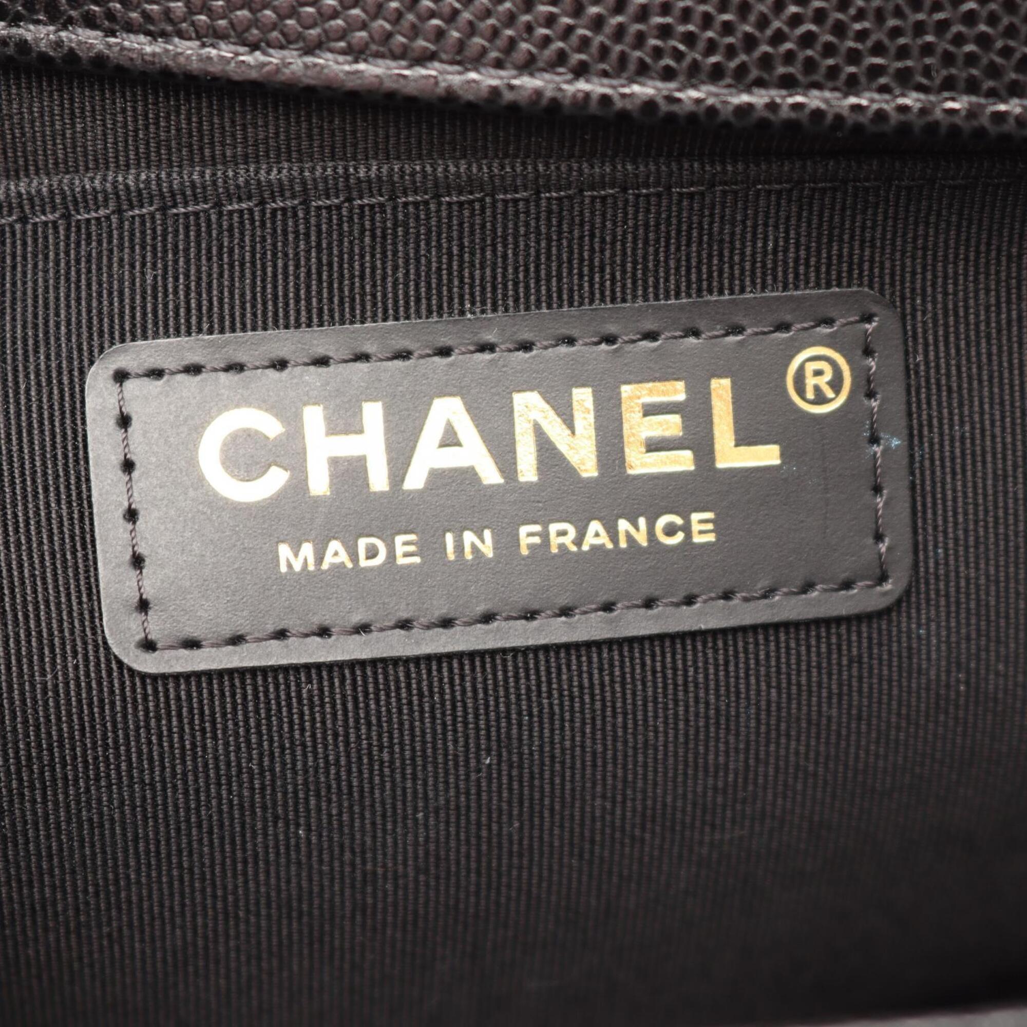 Chanel Black Grained Calfskin Handbag Shoulder Bag (Pre-Owned)