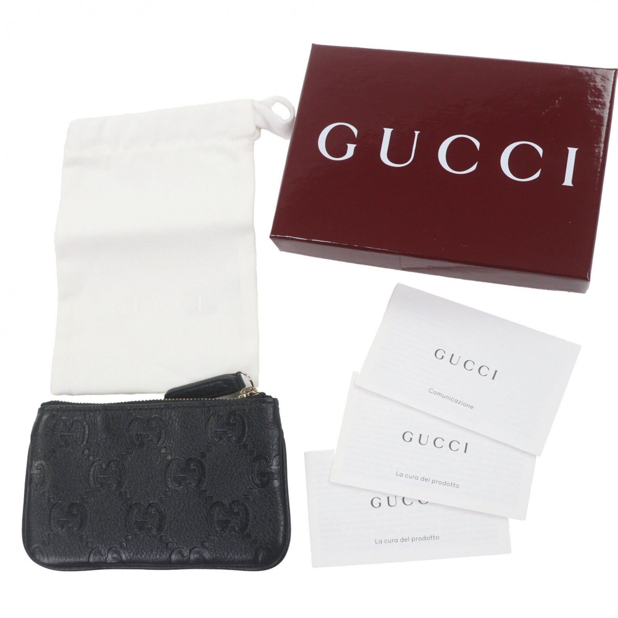 Gucci Black Leather Coin Purse/Coin Case (Pre-Owned)