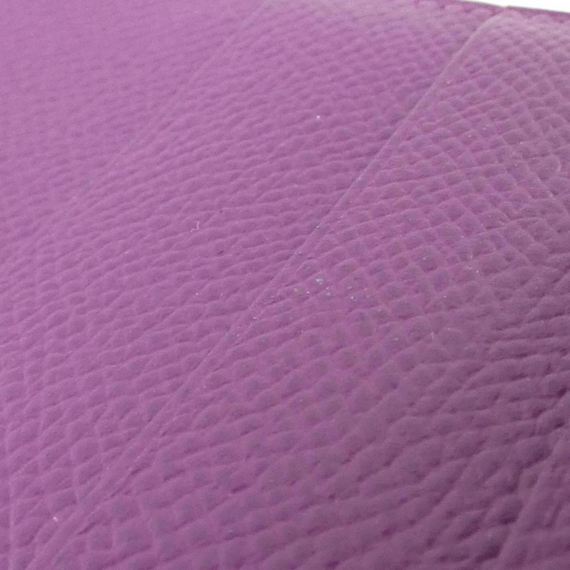 Hermes Anemone Purple Epsom Leather Long Wallet (Bi-Fold) (Pre-Owned)