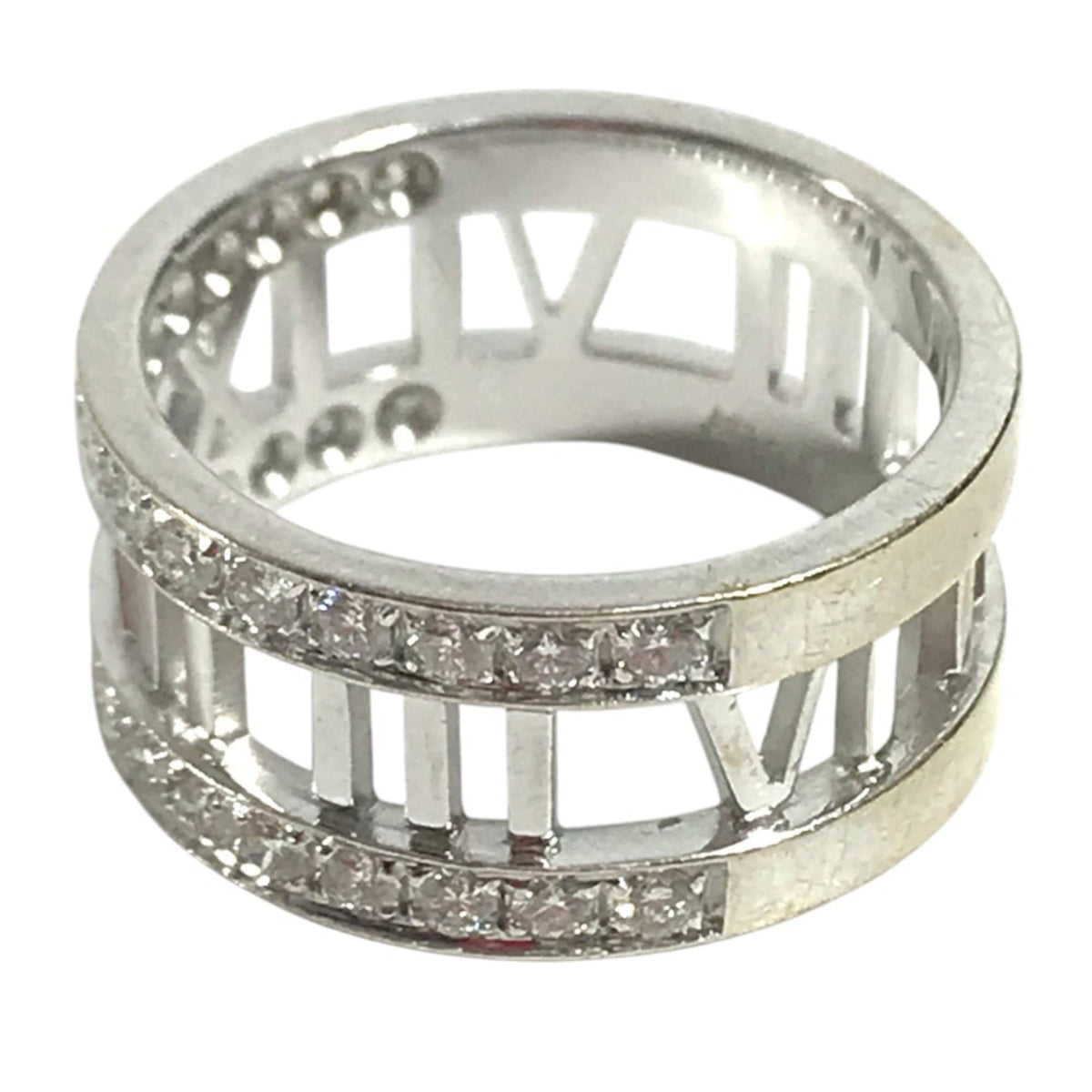 Tiffany Silver White Gold (18K) Band Ring (Pre-Owned)