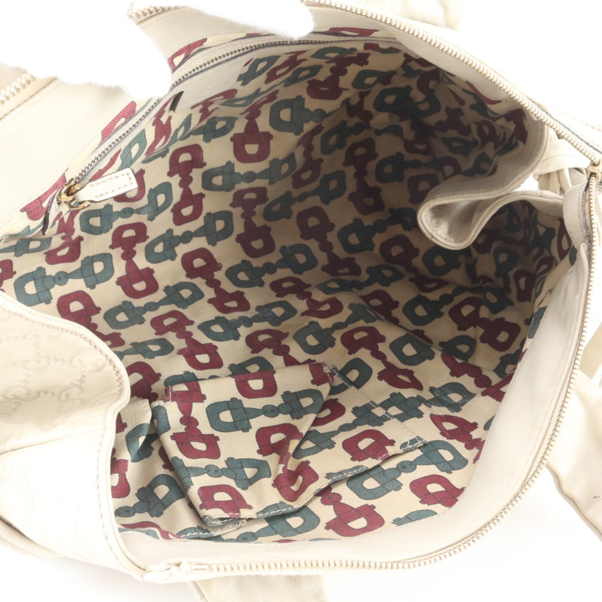 Gucci Ivory Leather Handbag Tote Bag (Pre-Owned)