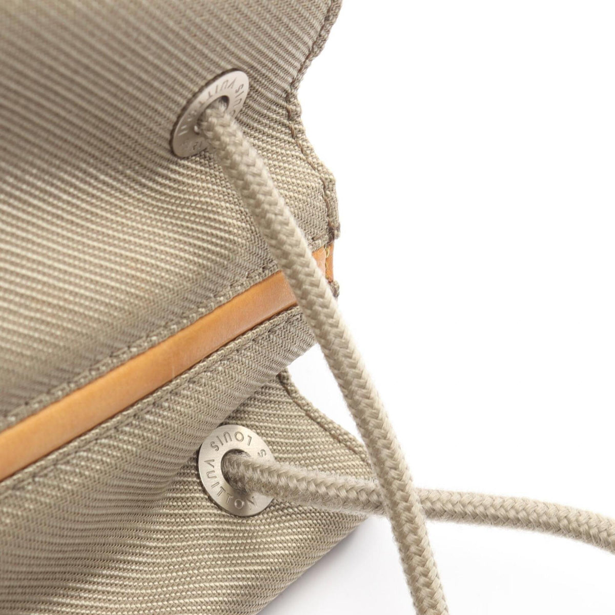 Louis Vuitton Beige Brown Canvas Leather Handbag Shoulder Bag (Pre-Owned)