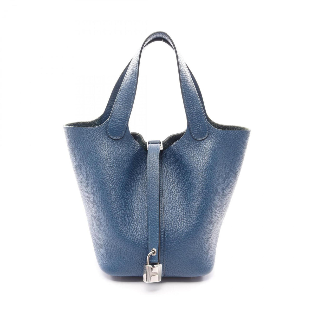 Hermes Blue Taurillon Clemence Leather Handbag (Pre-Owned)