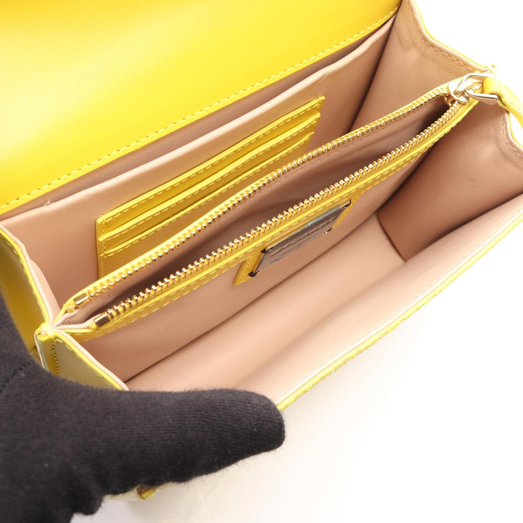 Bvlgari Yellow Leather Handbag Shoulder Bag (Pre-Owned)