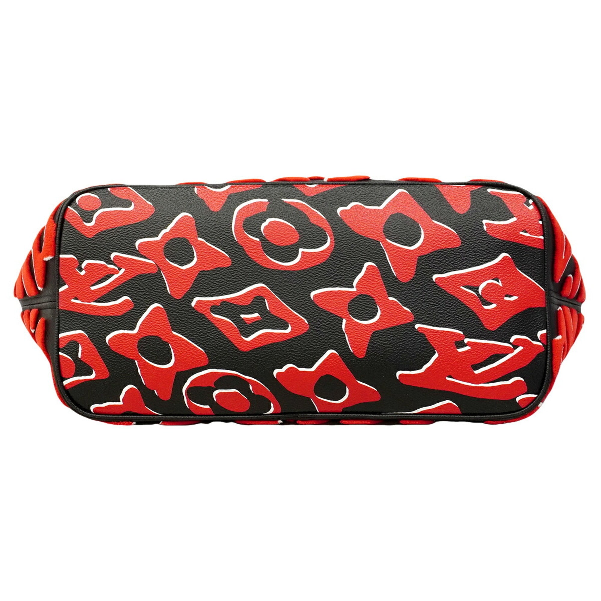 Louis Vuitton Black Red Color Tote Bag (Pre-Owned)
