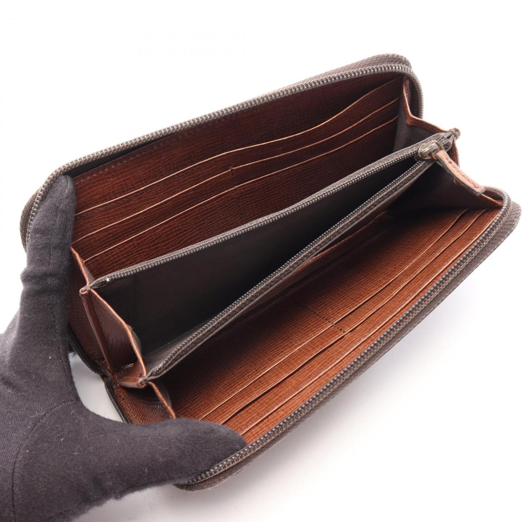 Fendi Black Brown Leather Pvc Long Wallet (Bi-Fold) (Pre-Owned)