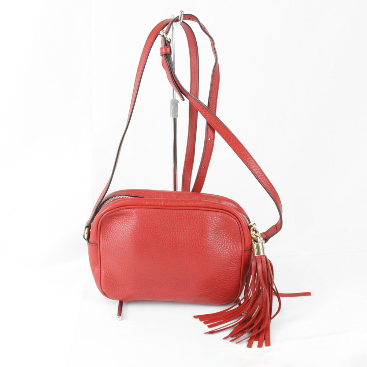 Gucci Red Color Leather Shoulder Bag (Pre-Owned)