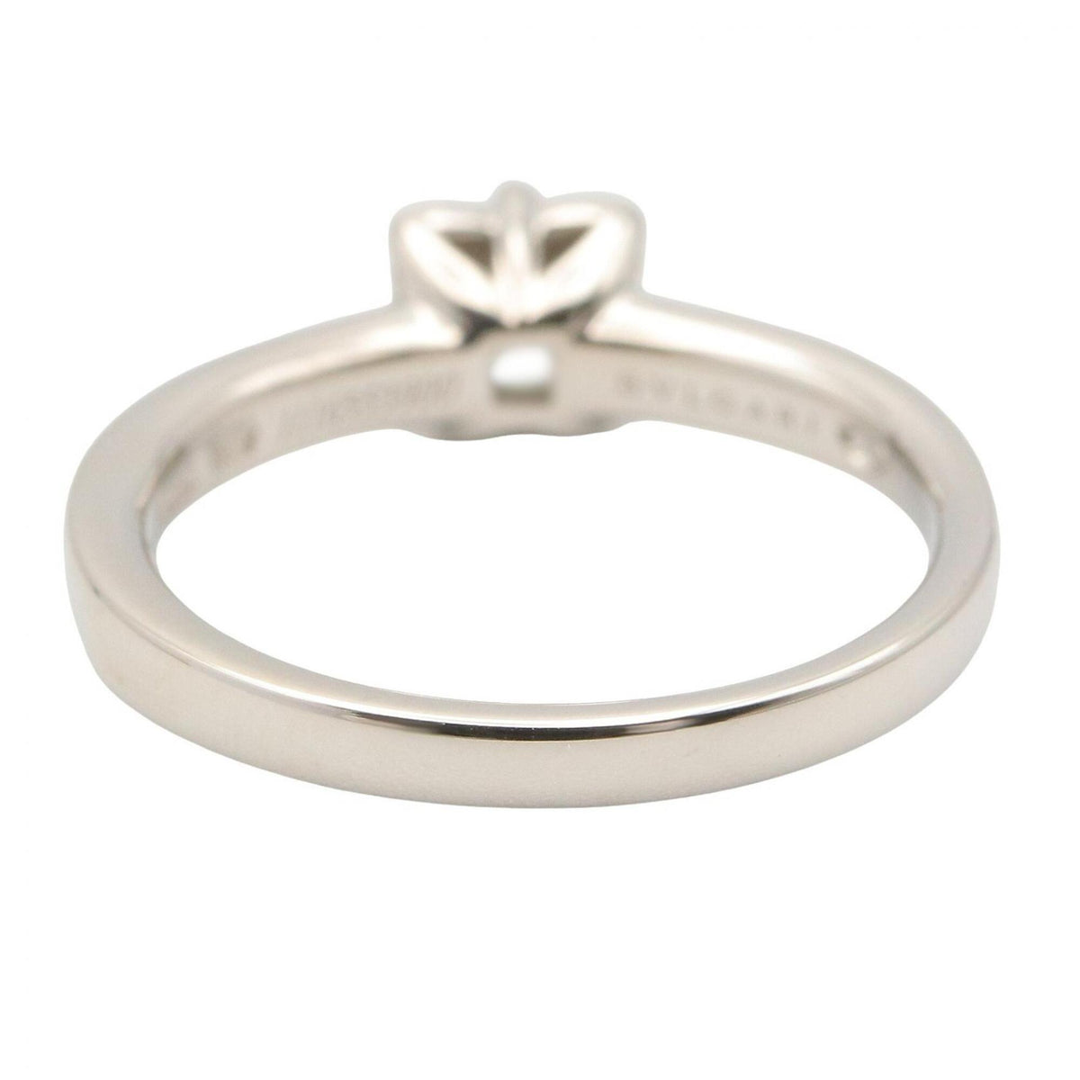 Bvlgari Silver Clear Platinum 950 Band Ring (Pre-Owned)