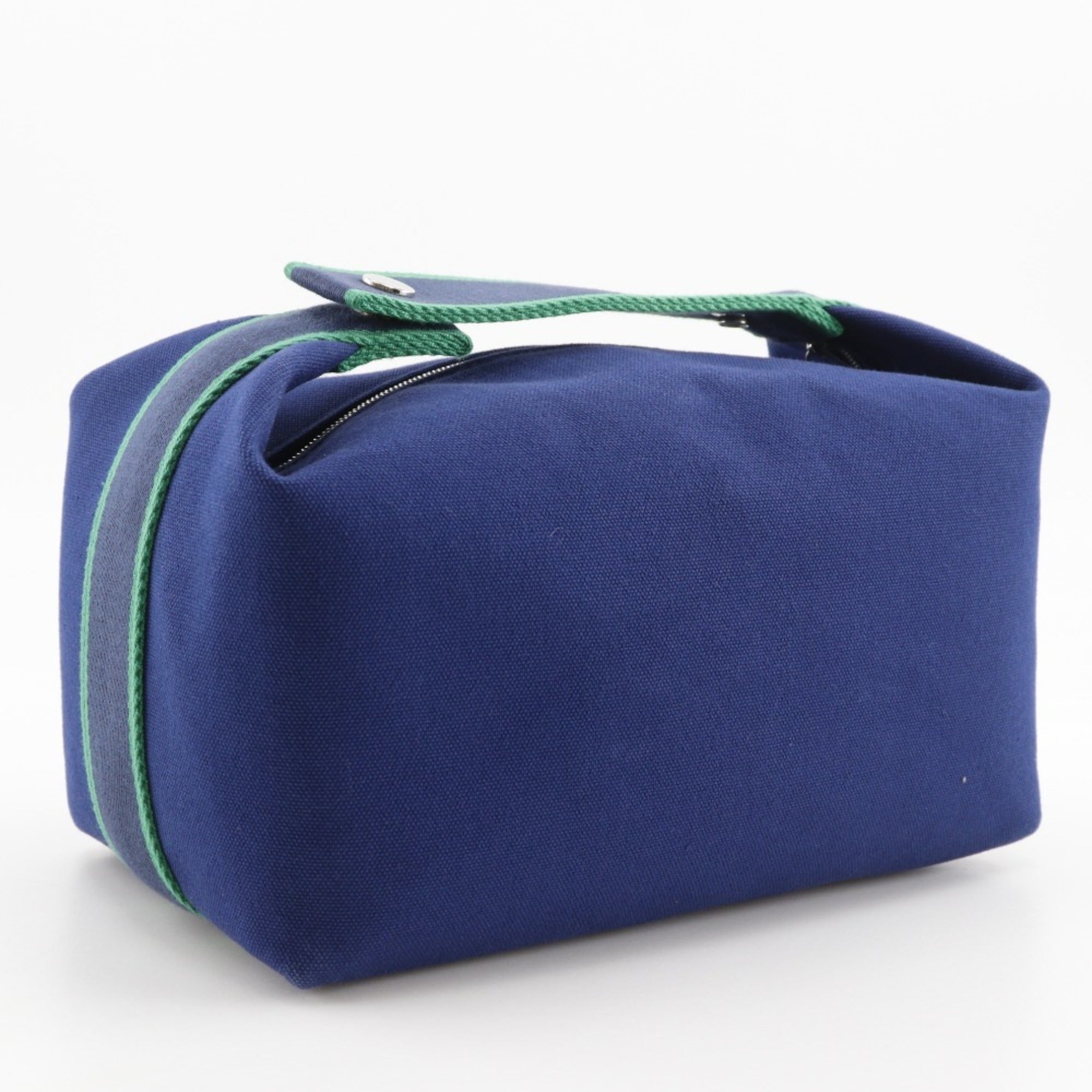Hermes Blue Marine Canvas Handbag (Pre-Owned)