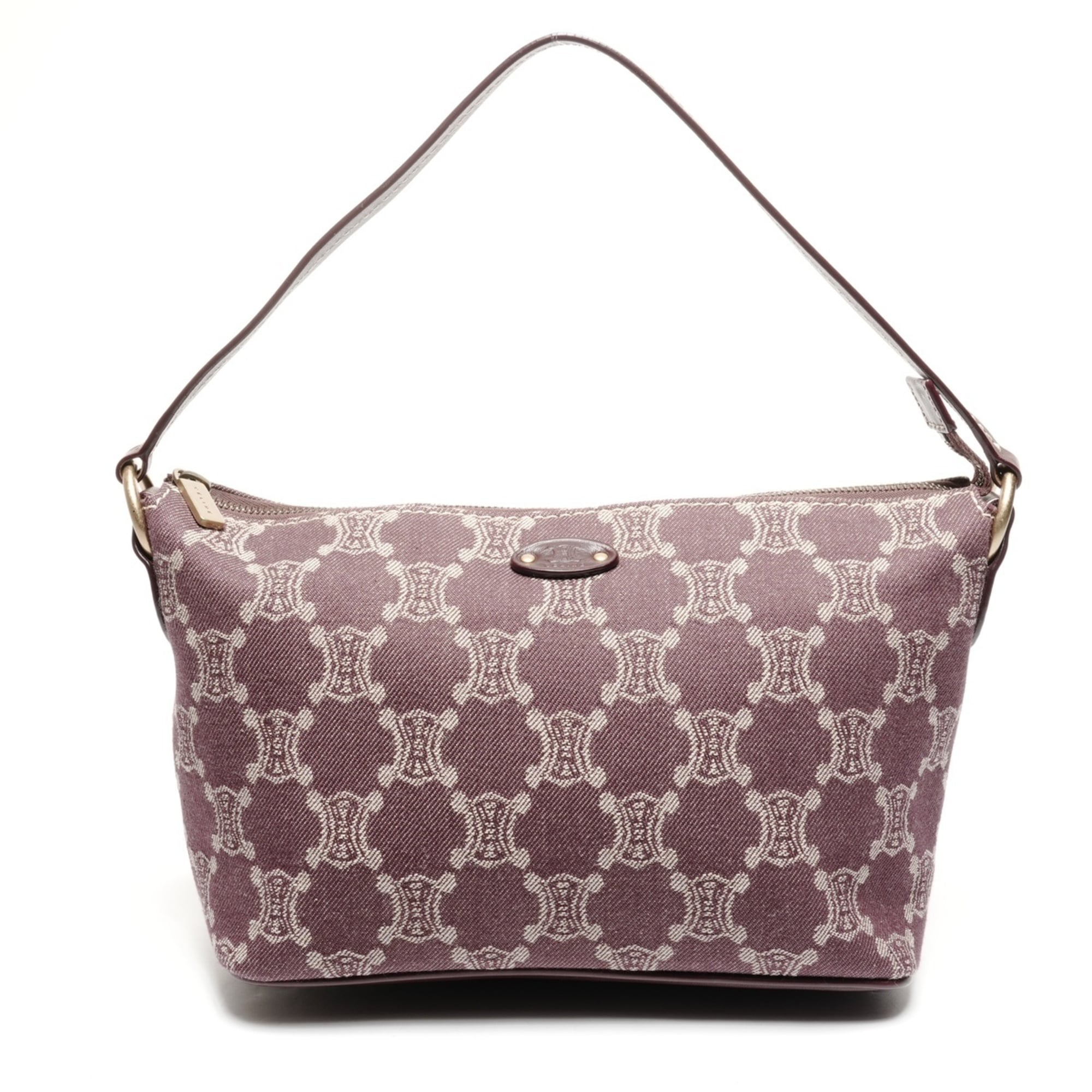 Celine Macadam Red Color Canvas Shoulder Bag (Pre-Owned)