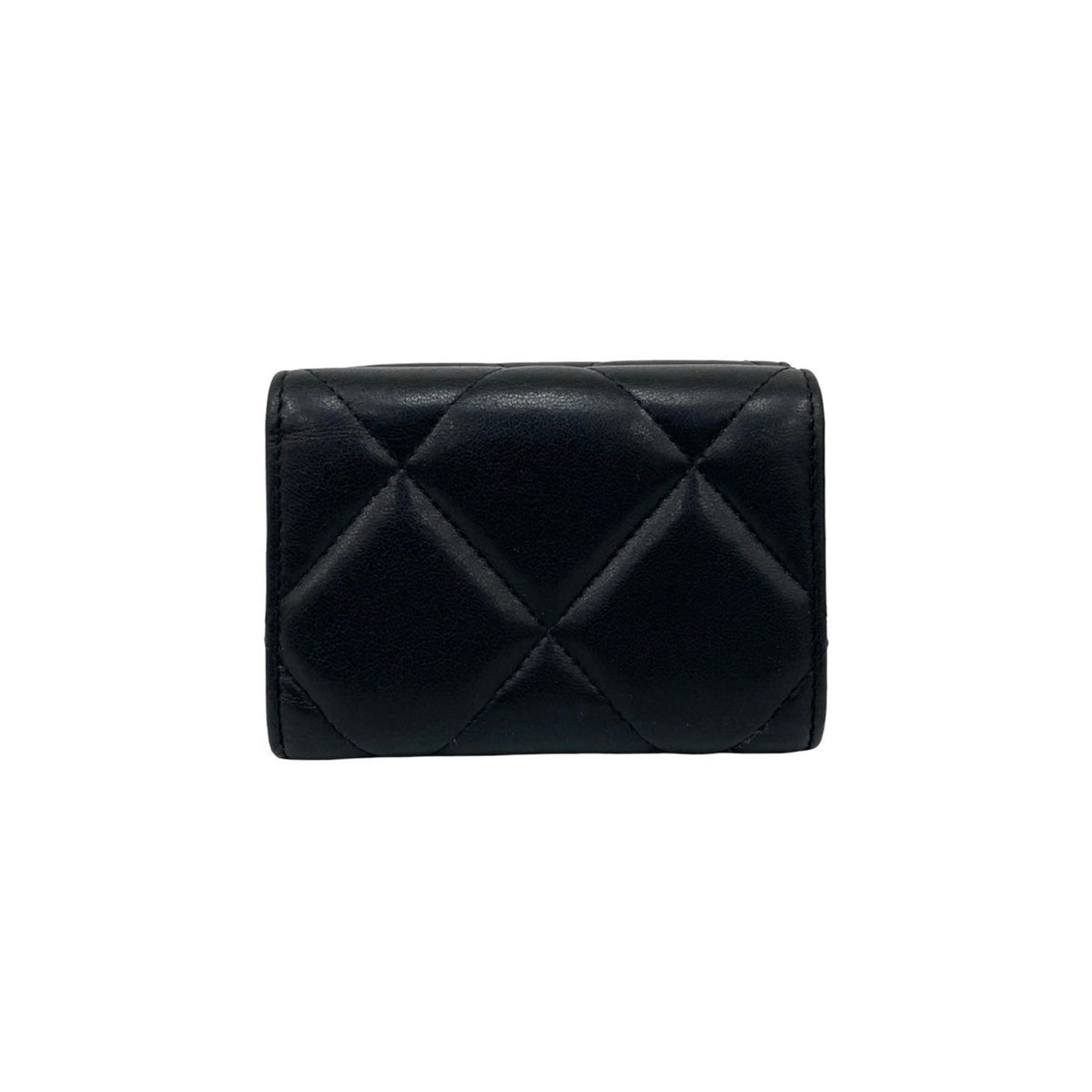 Chanel Black Leather Wallet (Tri-Fold) (Pre-Owned)