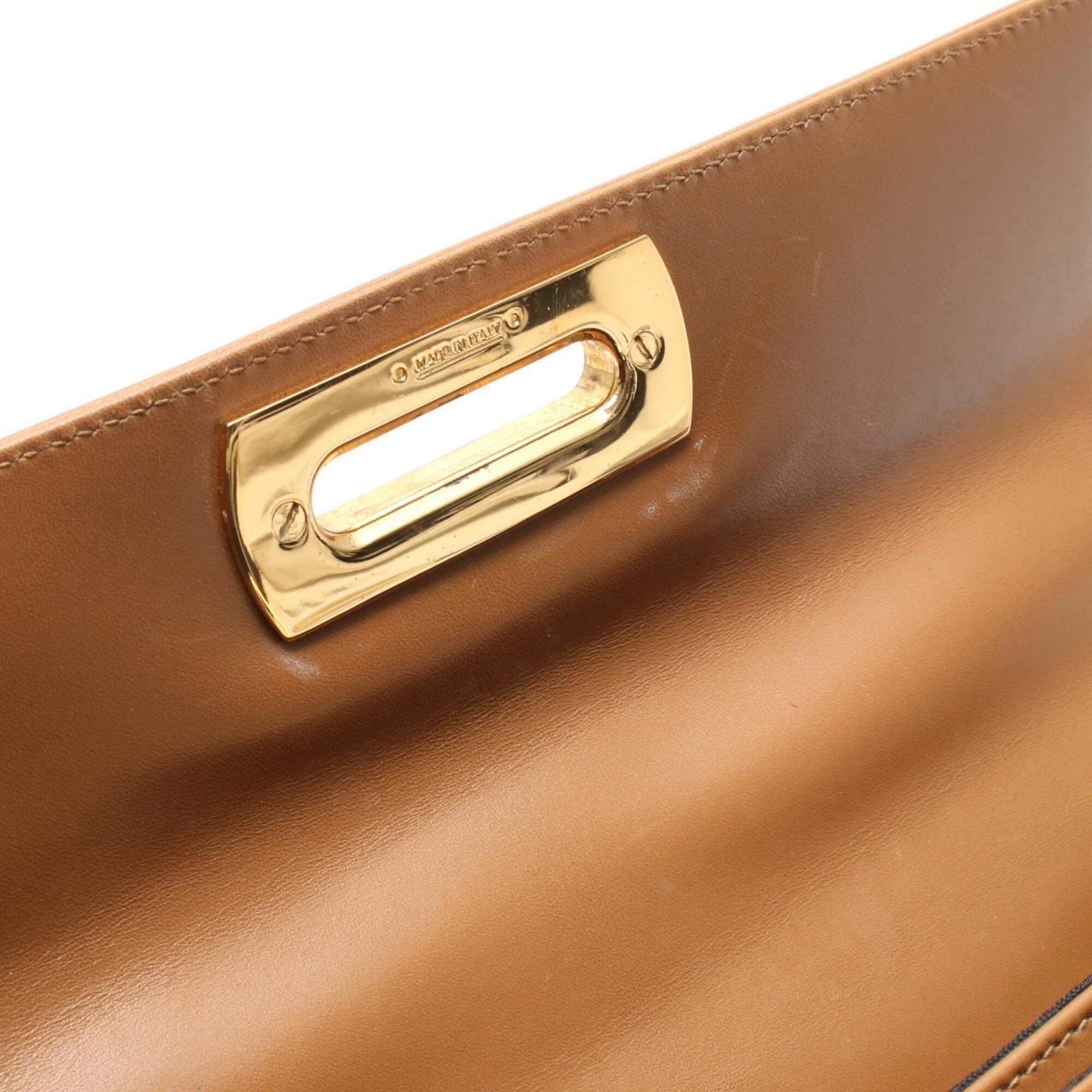 Salvatore Ferragamo Gancini Brown Leather Handbag (Pre-Owned)