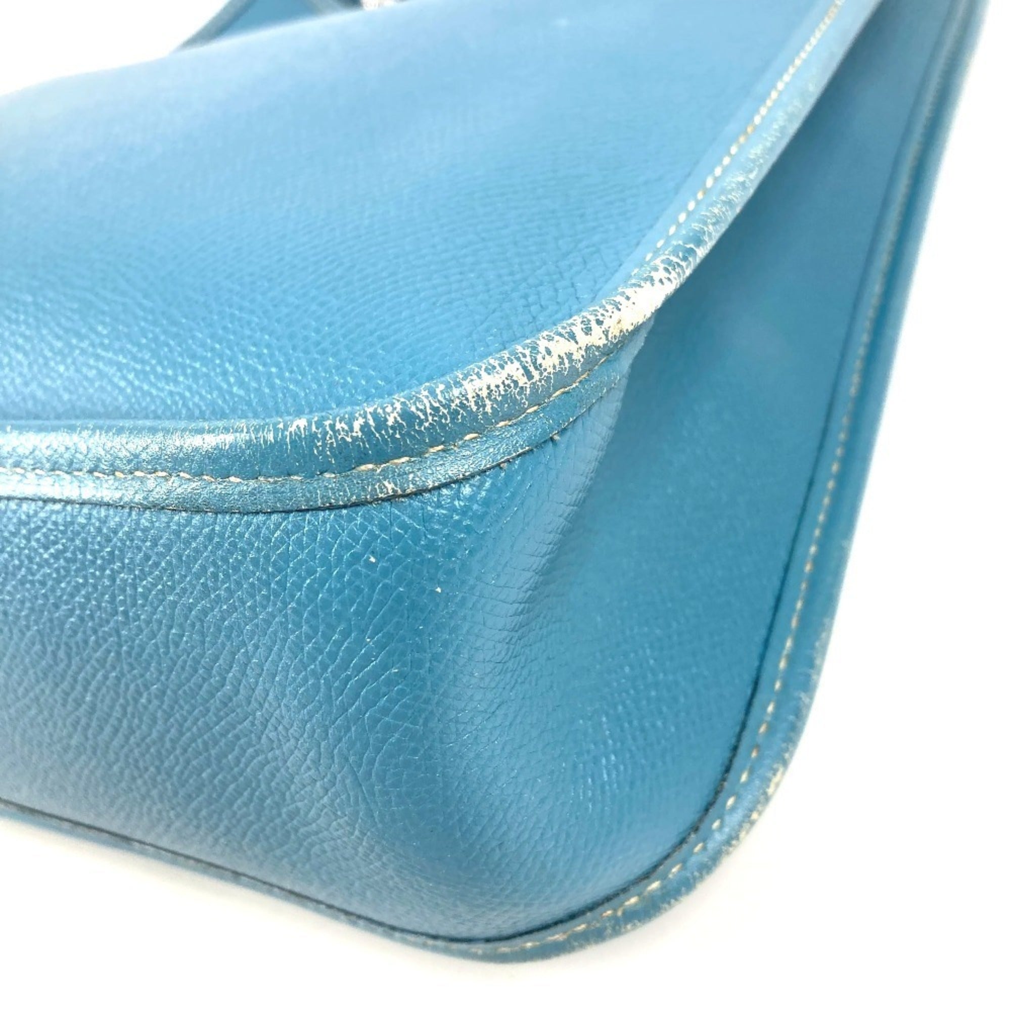 Hermes Vespa Blue Leather Pochette Shoulder Bag (Pre-Owned)