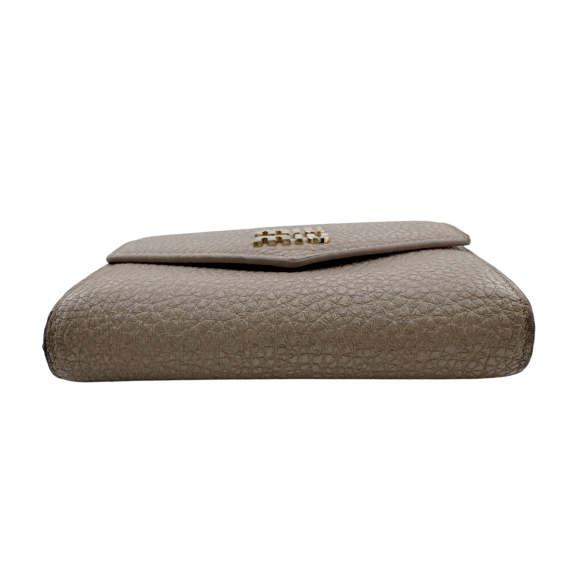 Miu Miu Beige Pink Leather Wallet (Tri-Fold) (Pre-Owned)