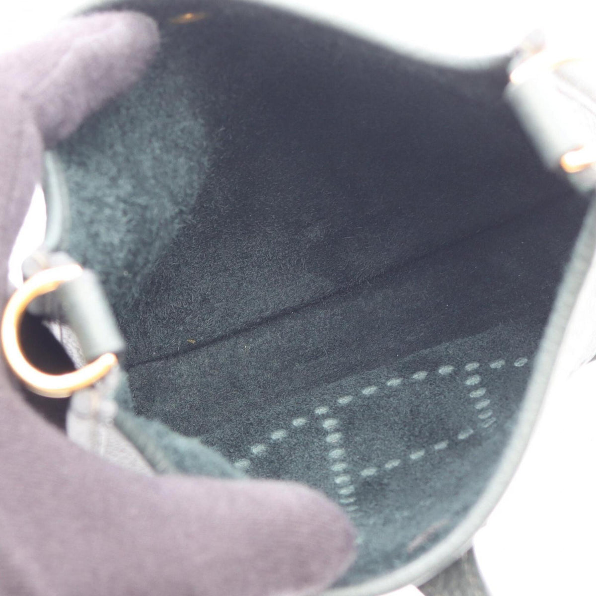 Hermes Green Taurillon Clemence Leather Handbag Shoulder Bag (Pre-Owned)