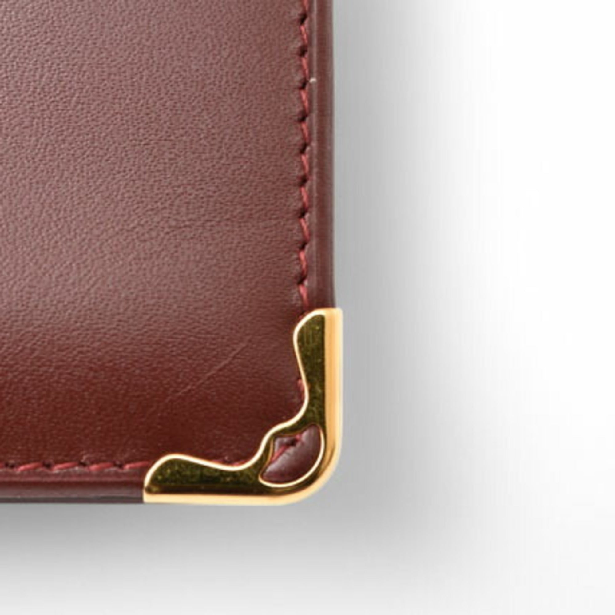Cartier Bordeaux Leather Wallet (Bi-Fold) (Pre-Owned)