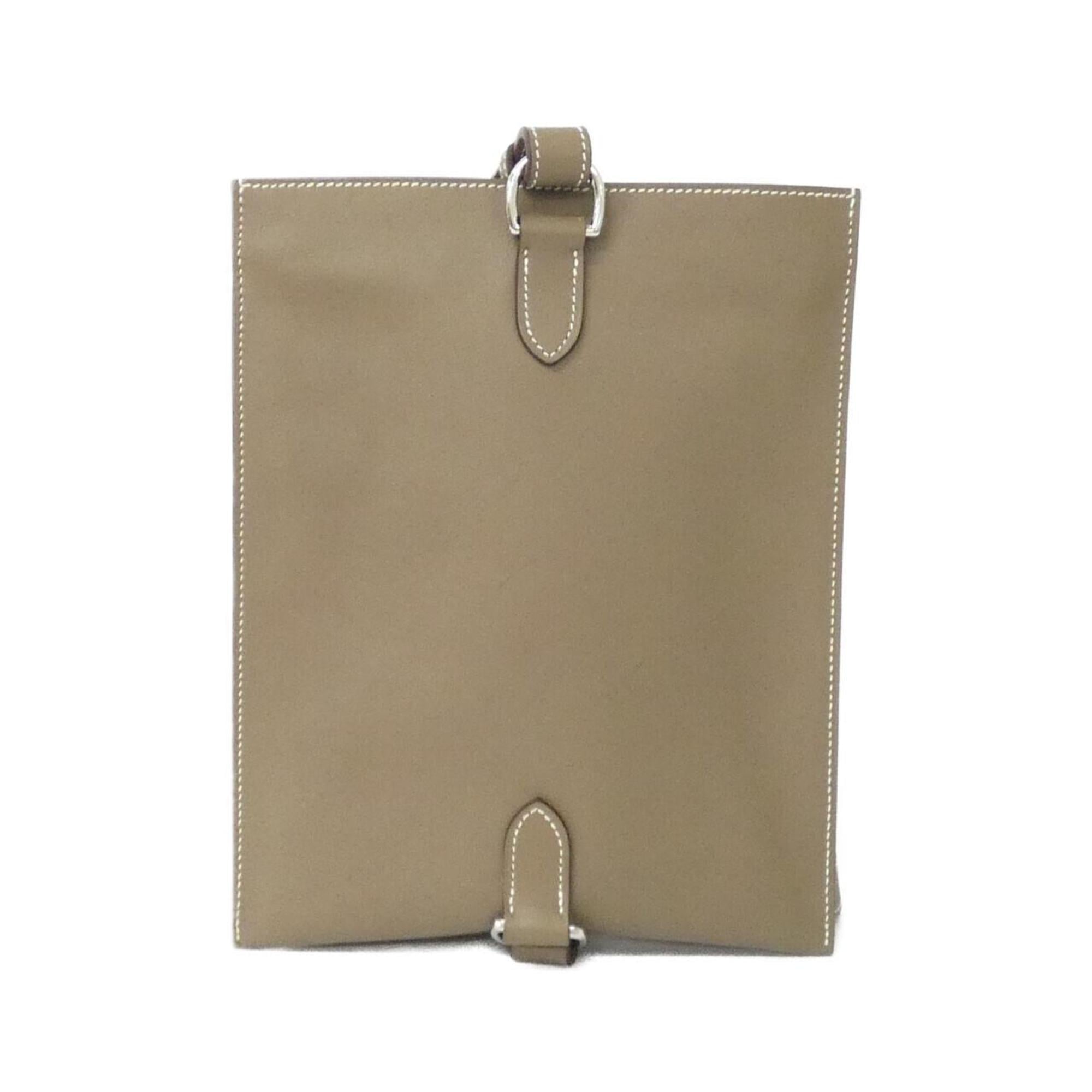 Hermes Etoupe Gray Swift Leather Chain/Shoulder Wallet (Pre-Owned)
