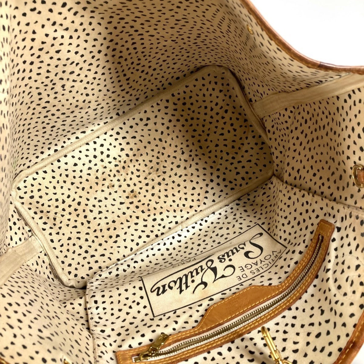 Louis Vuitton Brown White Monogram Canvas Shoulder Bag Tote Bag (Pre-Owned)