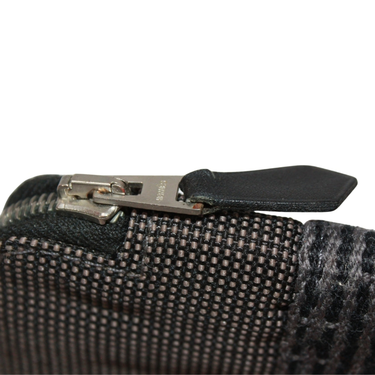 Hermes Black Gray Nylon Canvas Wallet (Bi-Fold) (Pre-Owned)