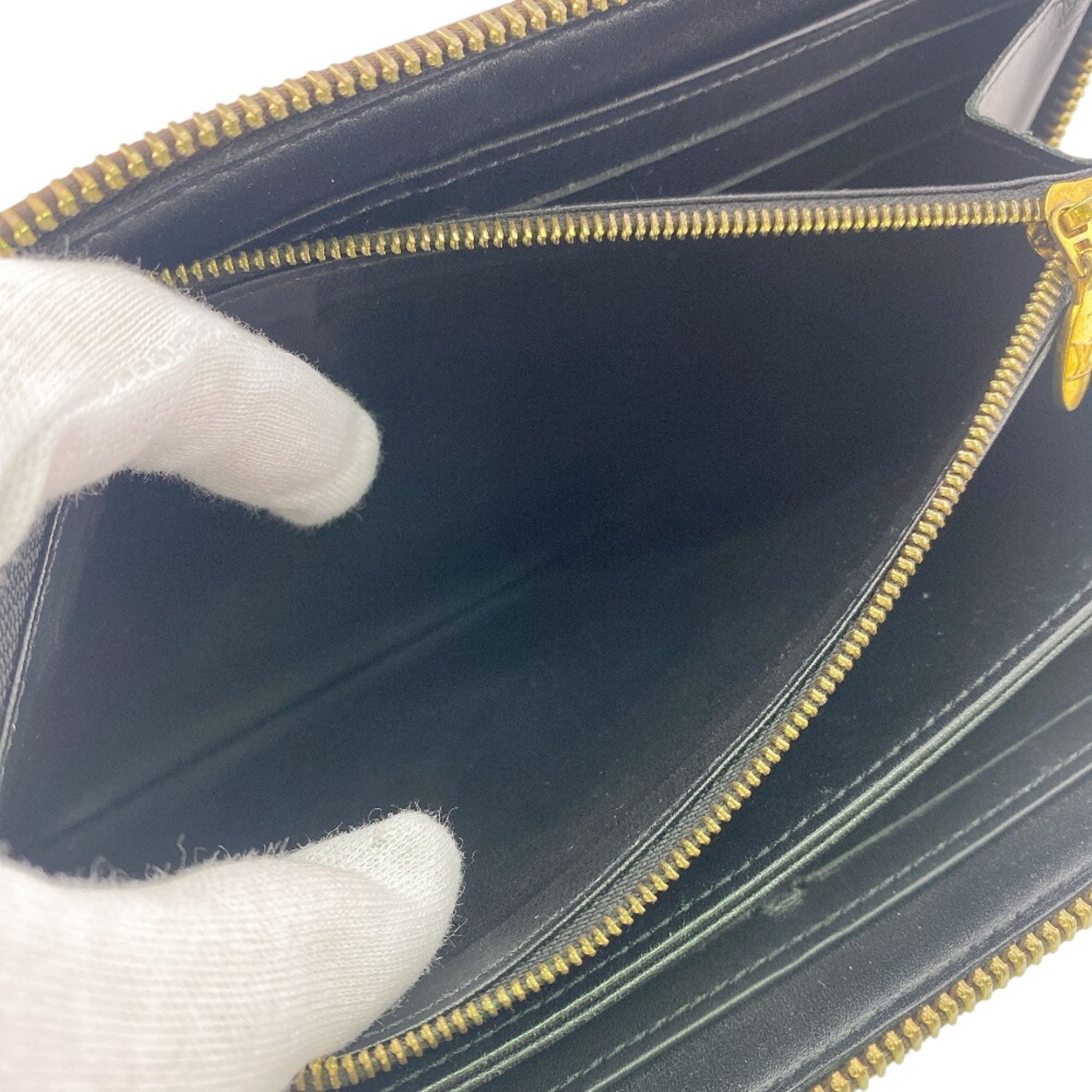 Louis Vuitton Brown Leather Long Wallet (Bi-Fold) (Pre-Owned)
