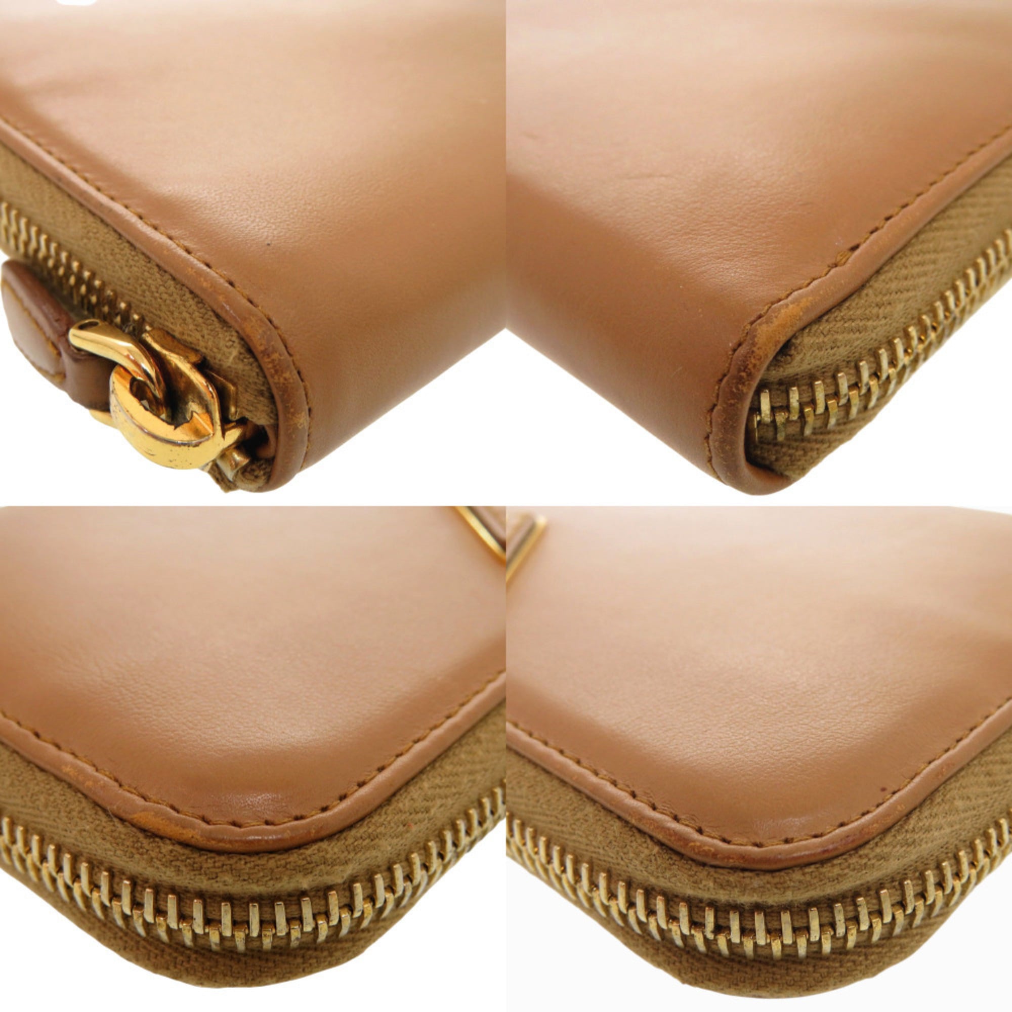 Prada Brown Camel Leather Long Wallet (Bi-Fold) (Pre-Owned)