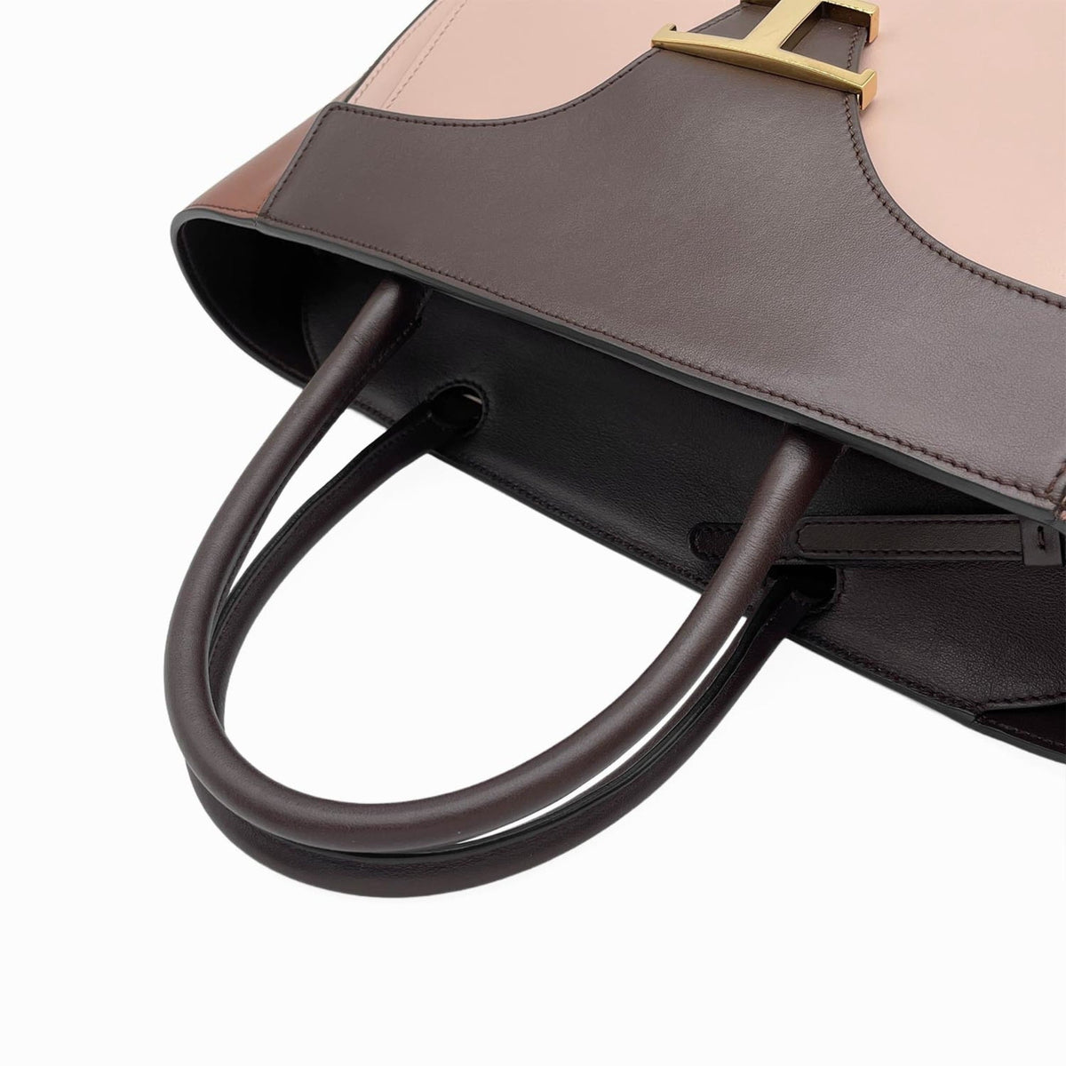 Tod's Beige Brown Pink Leather Handbag Shoulder Bag (Pre-Owned)