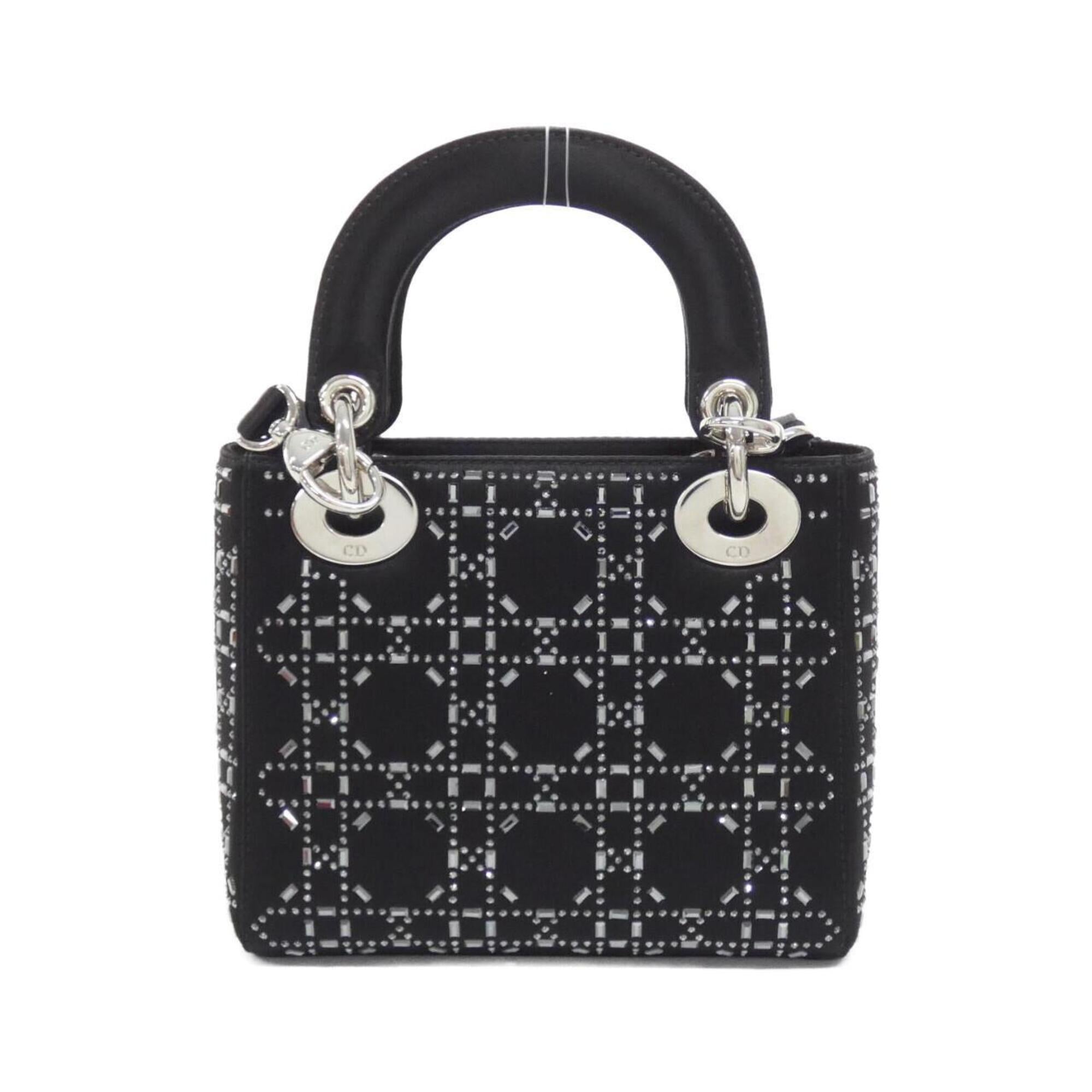 Christian Dior Black White Satin Handbag (Pre-Owned)