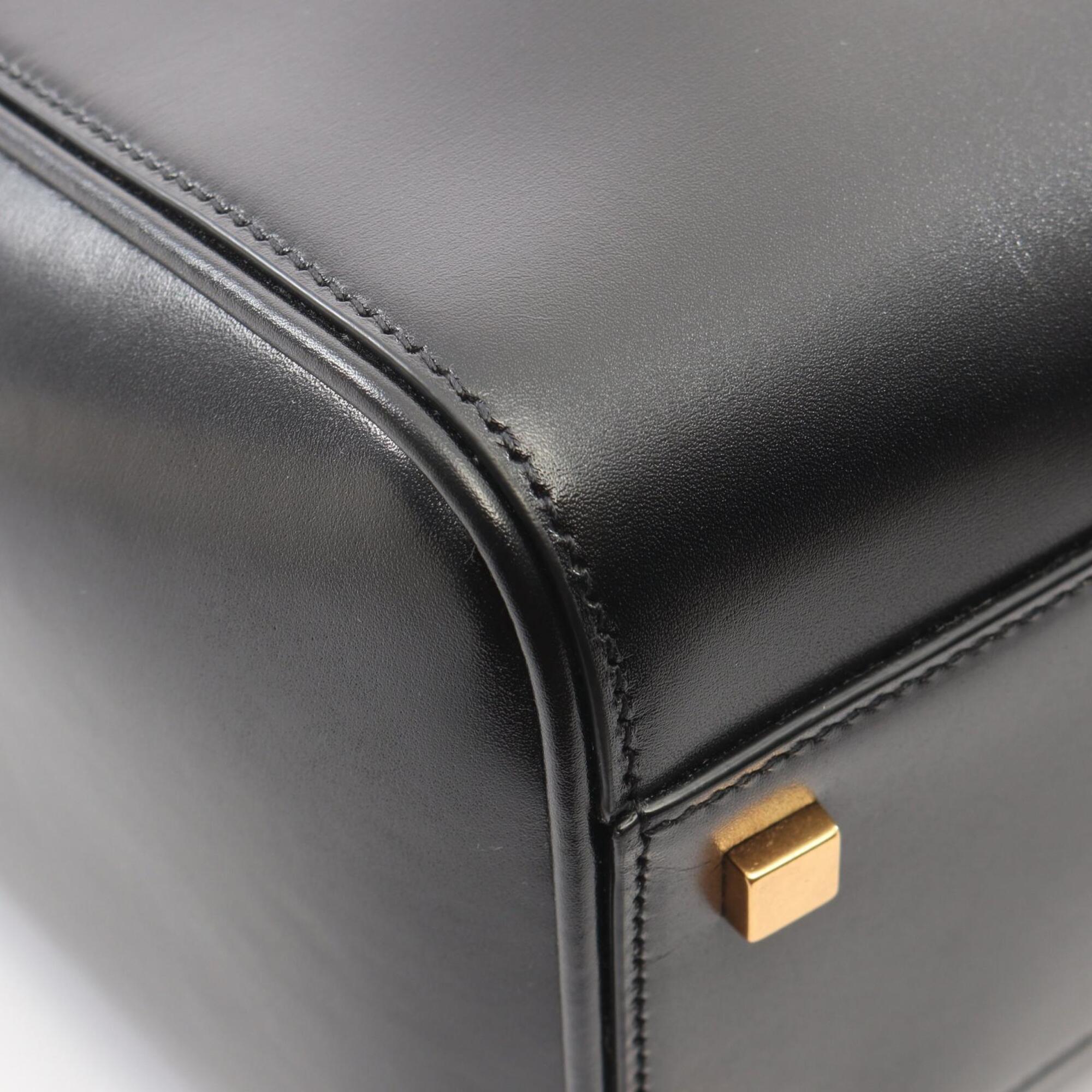 Yves Saint Laurent Black Leather Handbag Tote Bag (Pre-Owned)