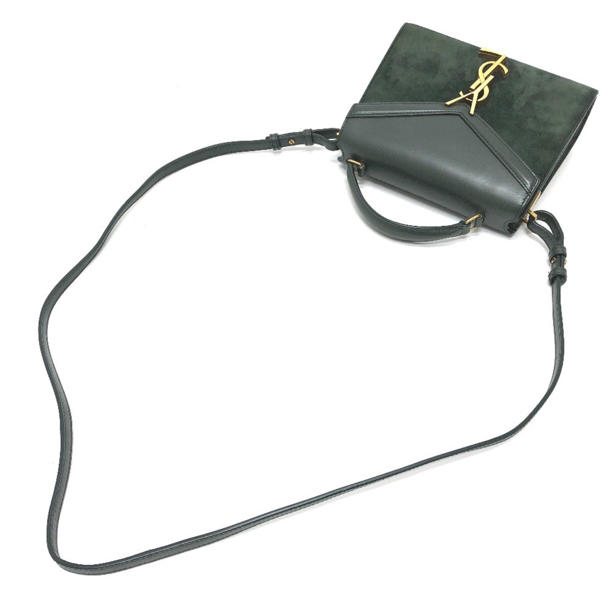 Yves Saint Laurent Green Leather Suede Handbag (Pre-Owned)