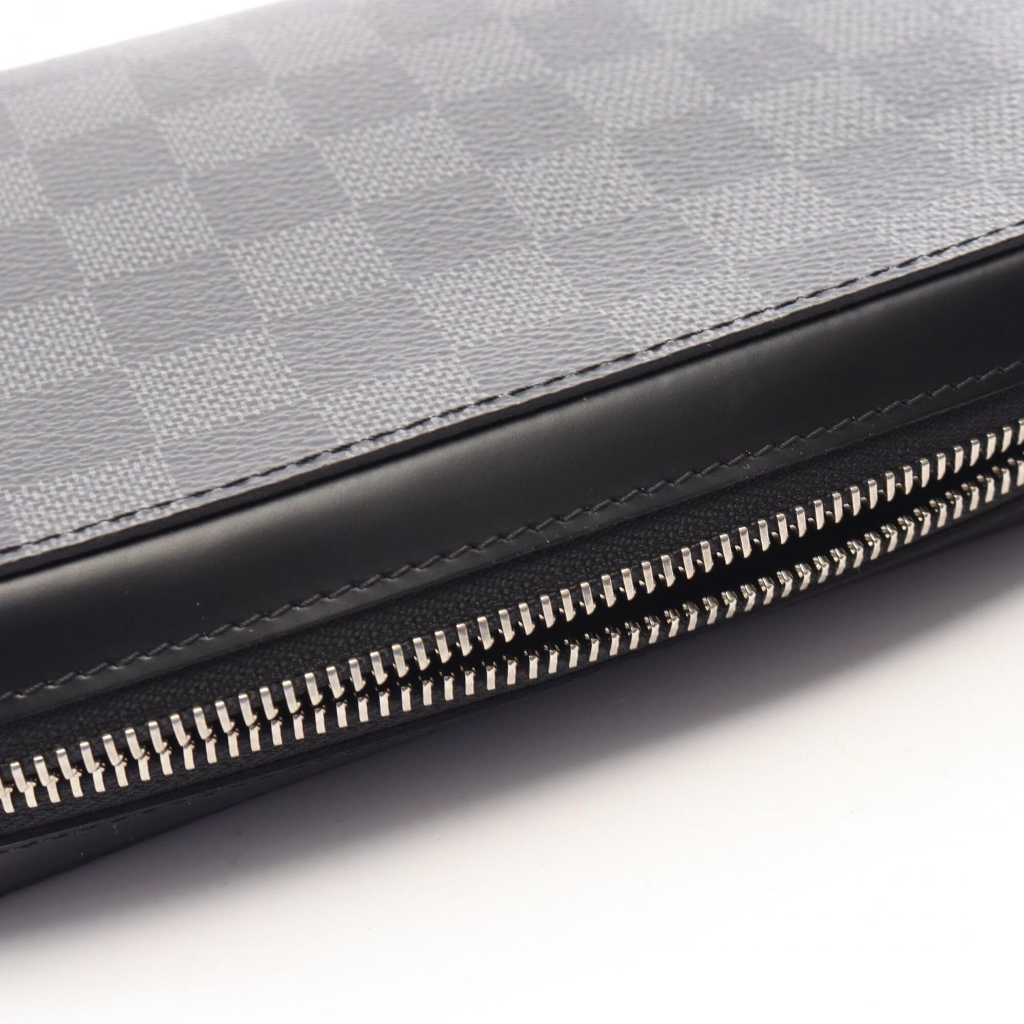 Louis Vuitton Black Damier Graphite Leather Pvc Long Wallet (Bi-Fold) (Pre-Owned)