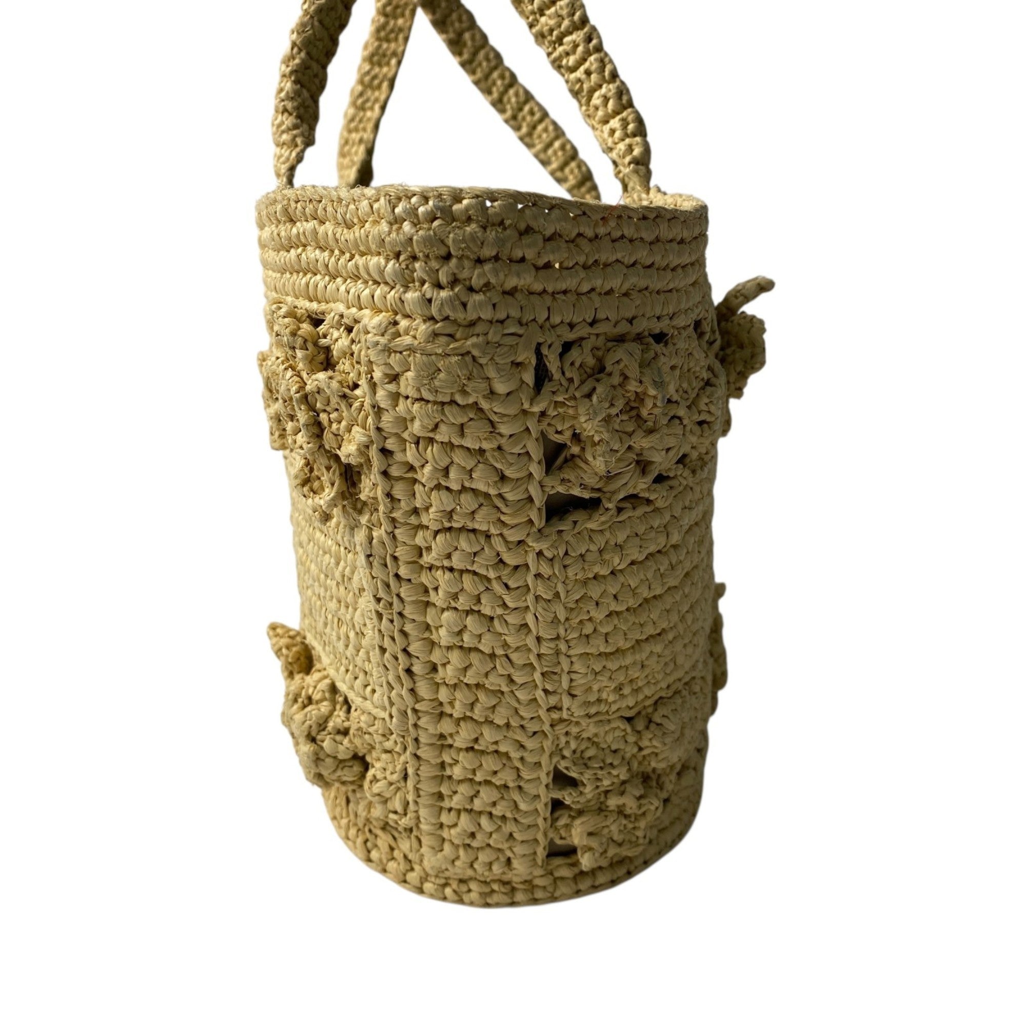 Christian Dior Beige Raffia Handbag Shoulder Bag (Pre-Owned)