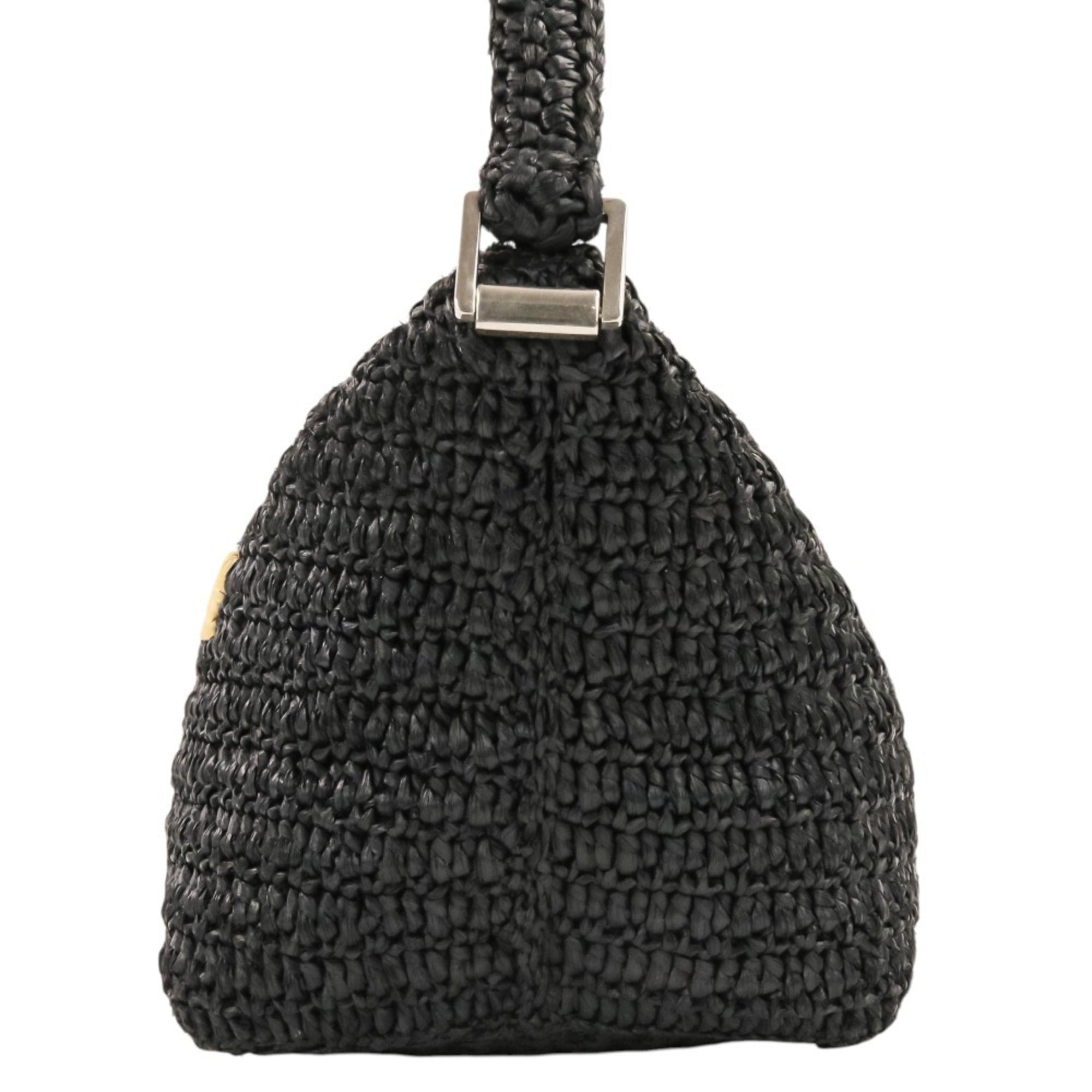 Yves Saint Laurent Black Raffia Shoulder Bag (Pre-Owned)
