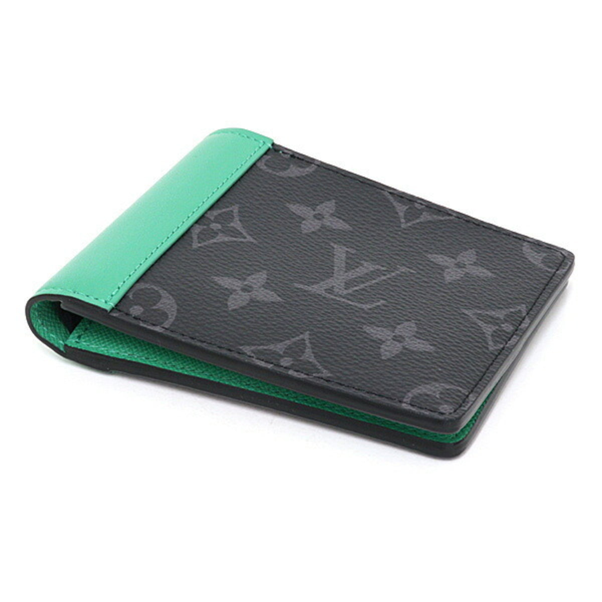 Louis Vuitton Monogram Eclipse Green Monogram Eclipse Leather Wallet (Bi-Fold) (Pre-Owned)