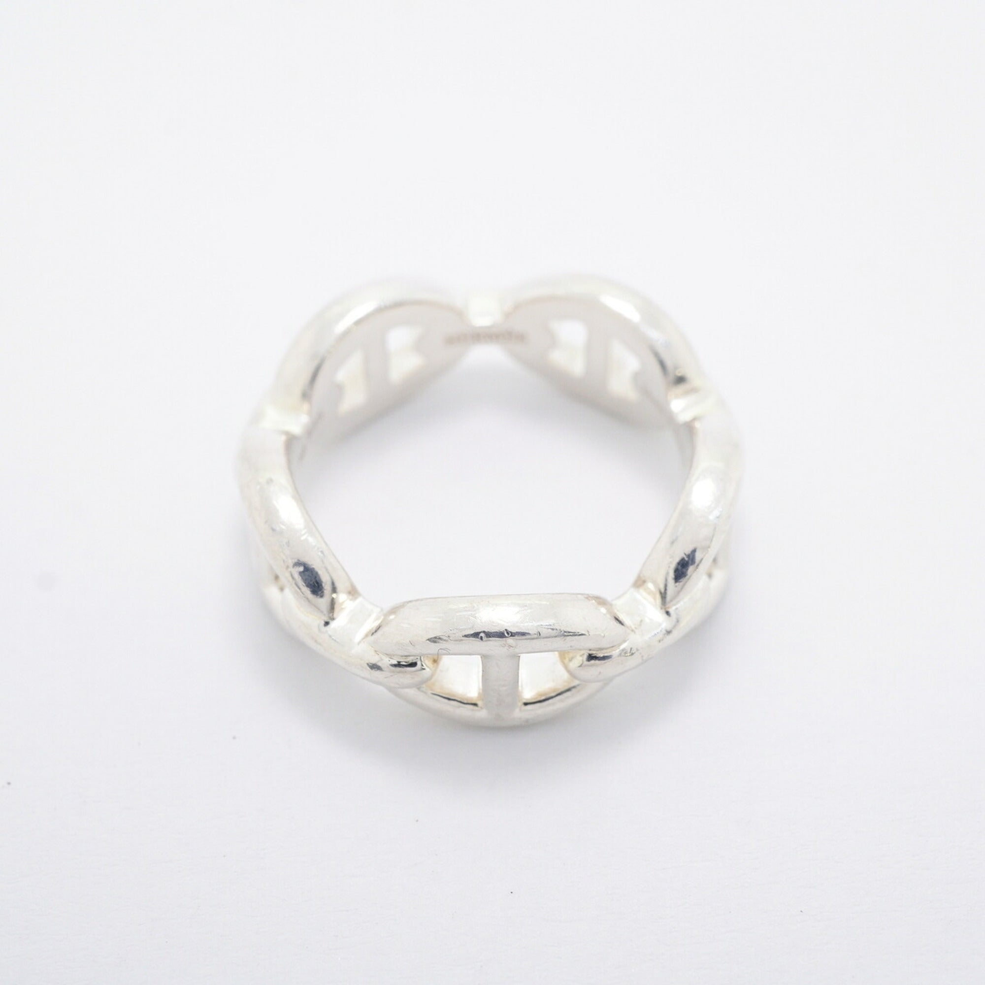 Hermes Silver 925 Band Ring (Pre-Owned)