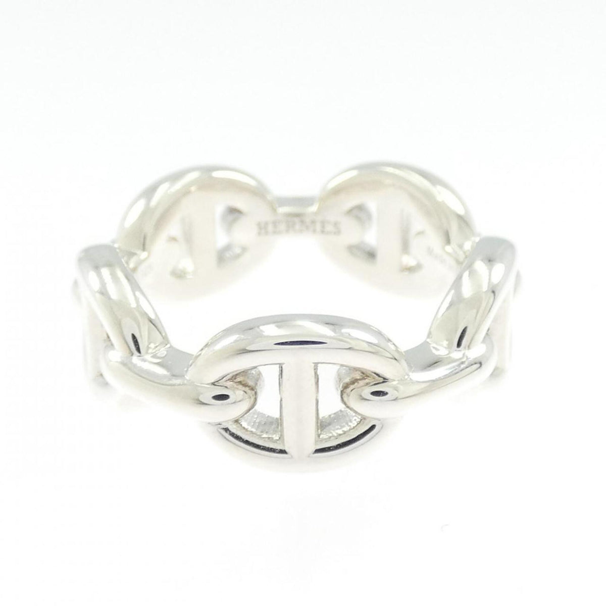 Hermes Silver 925 Band Ring (Pre-Owned)