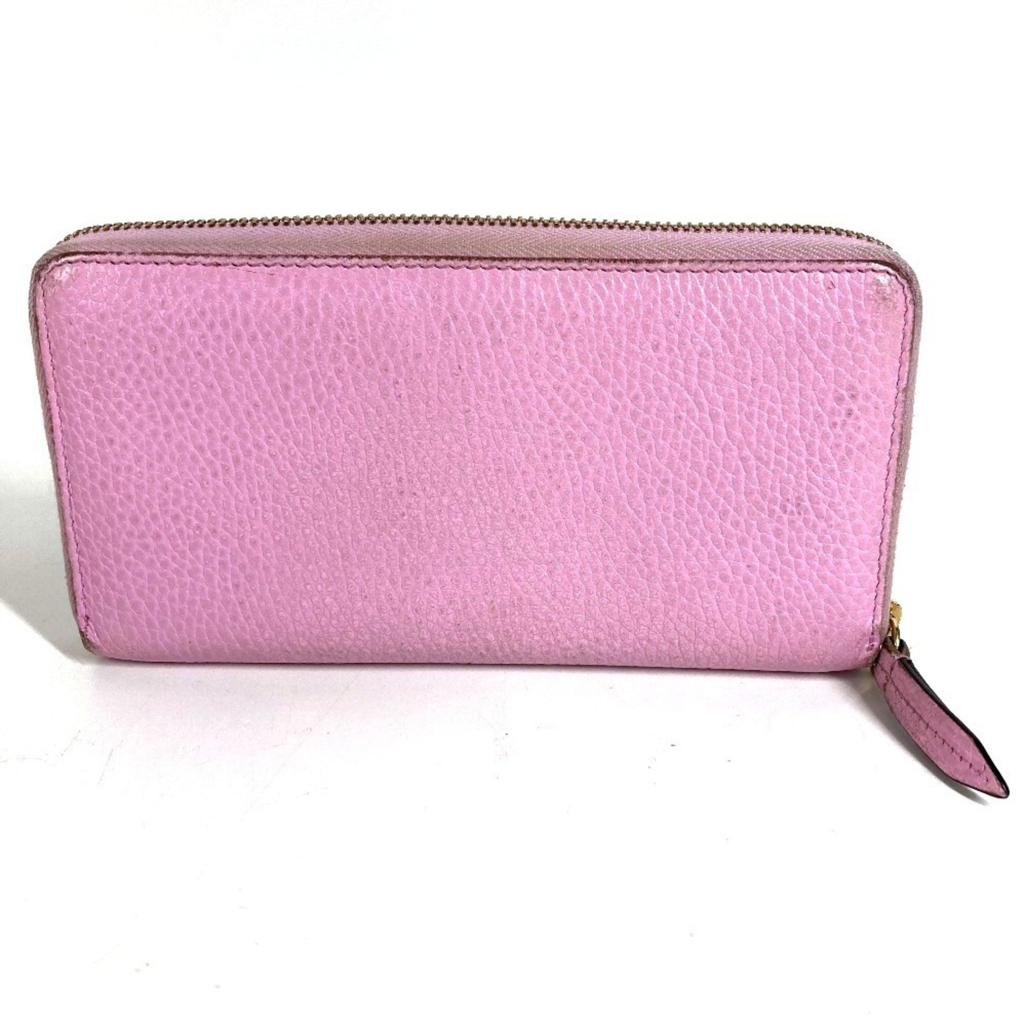 Gucci Pink Leather Long Wallet (Bi-Fold) (Pre-Owned)