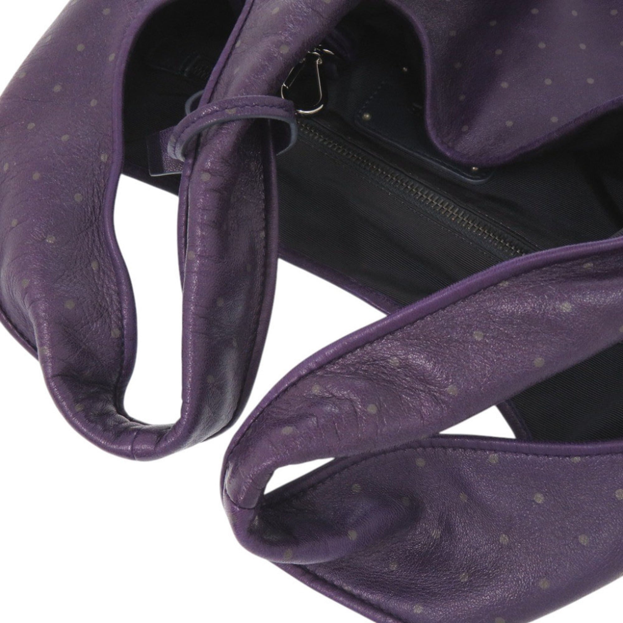 Loewe Purple Leather Handbag Tote Bag (Pre-Owned)