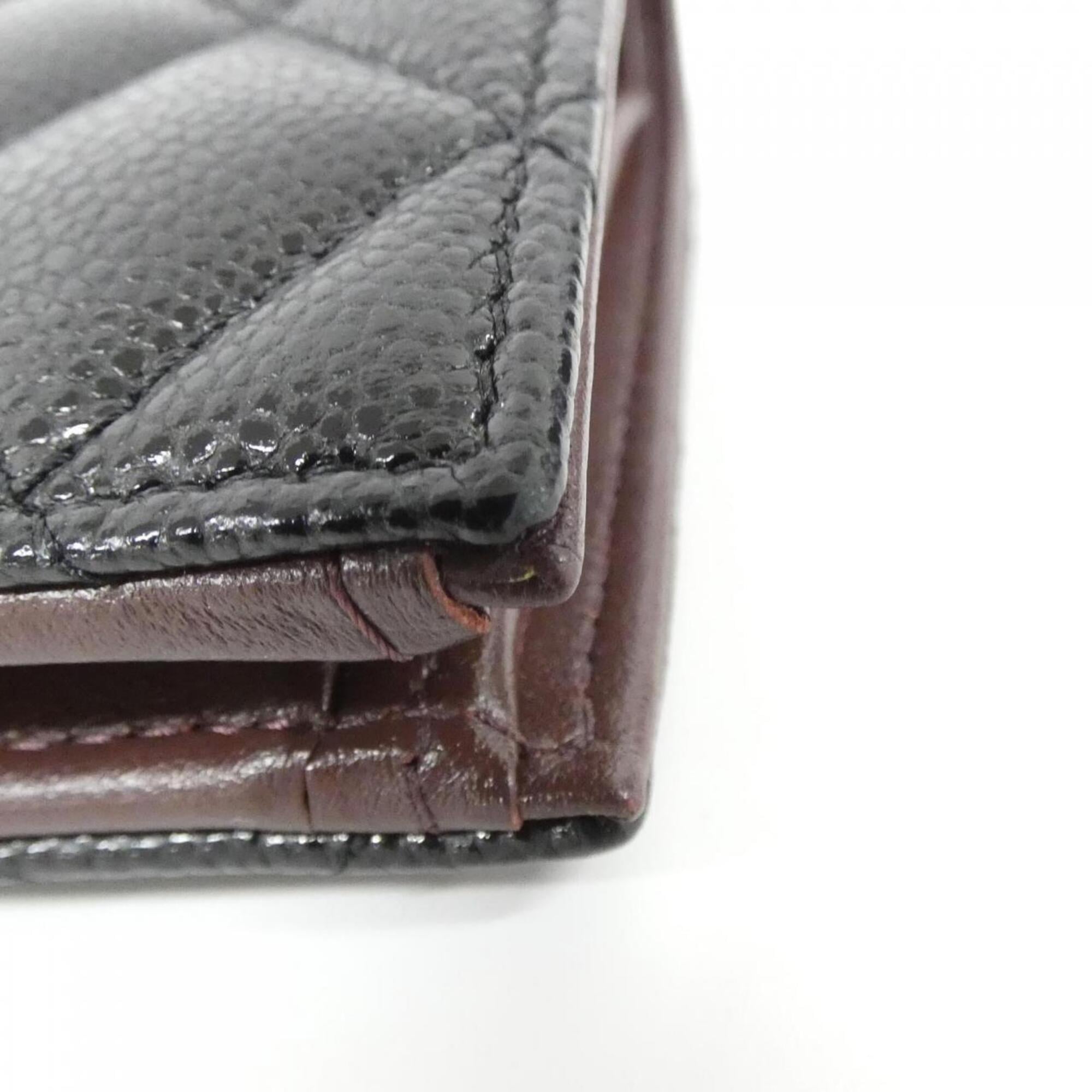 Chanel Black Grained Calfskin Wallet (Bi-Fold) (Pre-Owned)